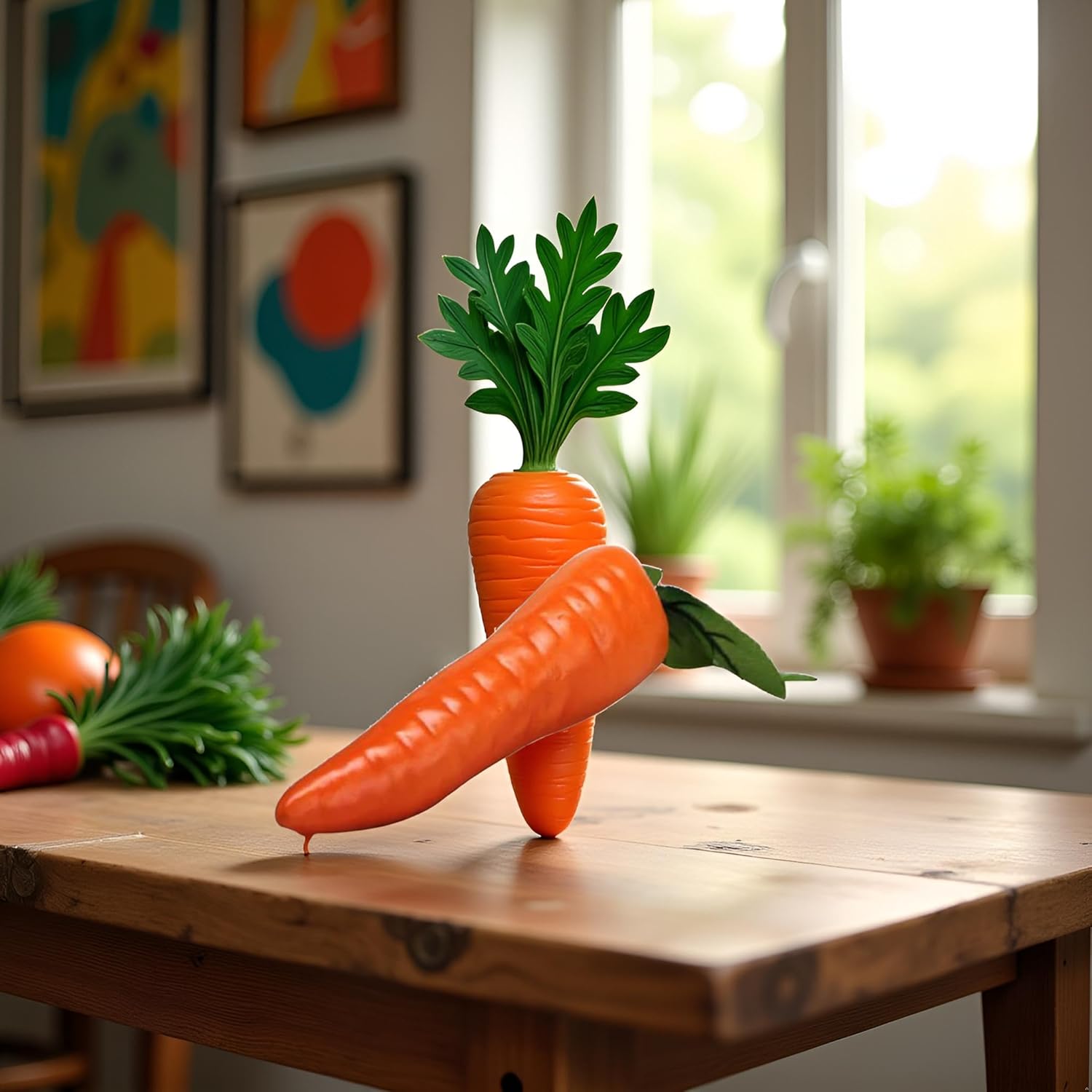 YuanHolumid Orange Artificial Carrot Decor