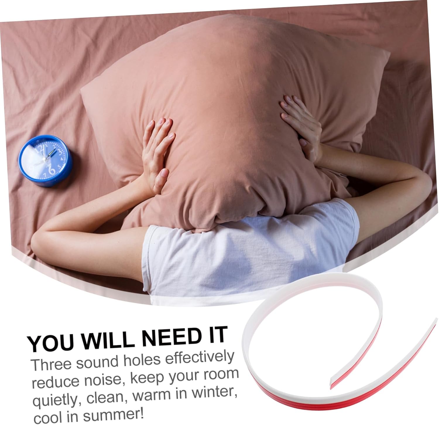Door Draft Stopper with 3-Layer Soundproofing Seal