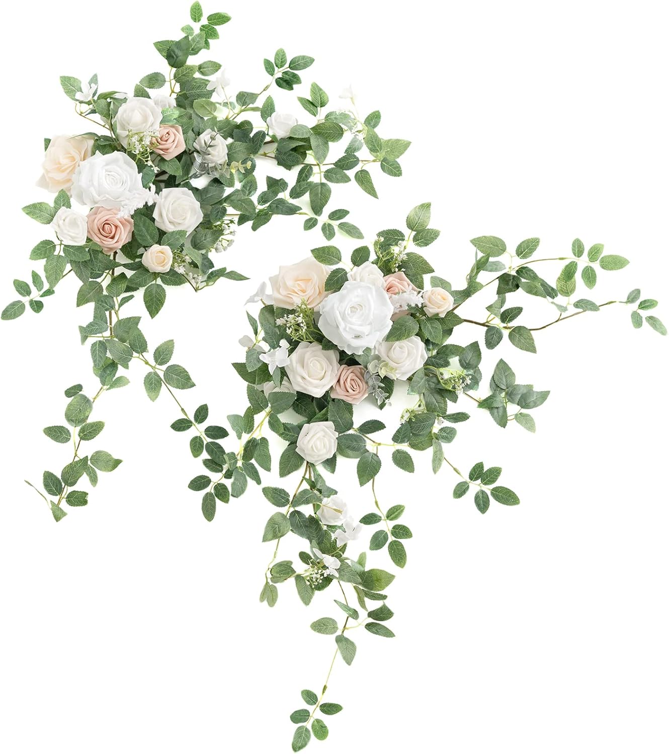Lings Moment 2PCS Artificial Floral Swags Arch Wedding Centerpieces
