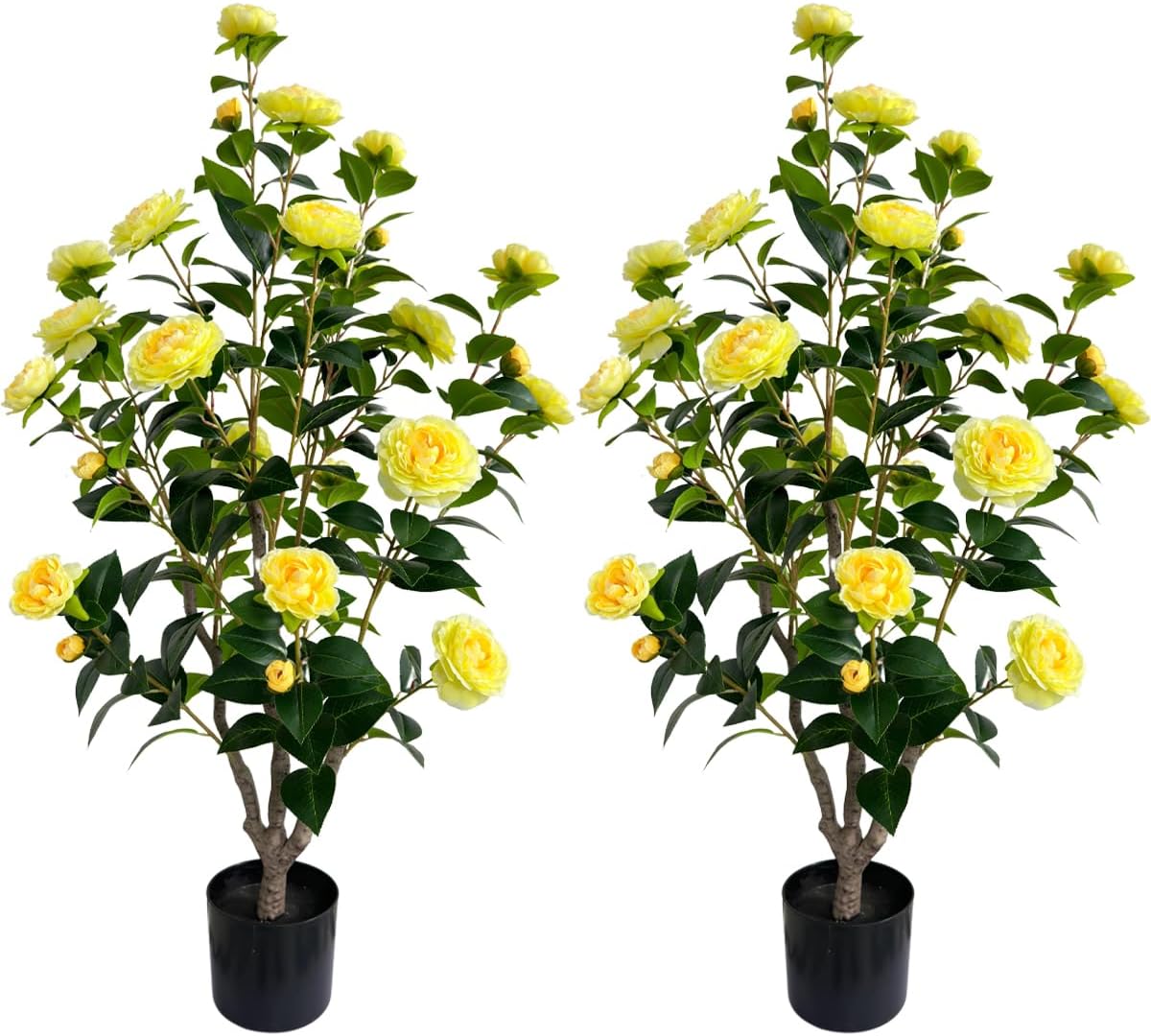 Artificial Camellia Tree 34ft Fake Plants 2 Yellow