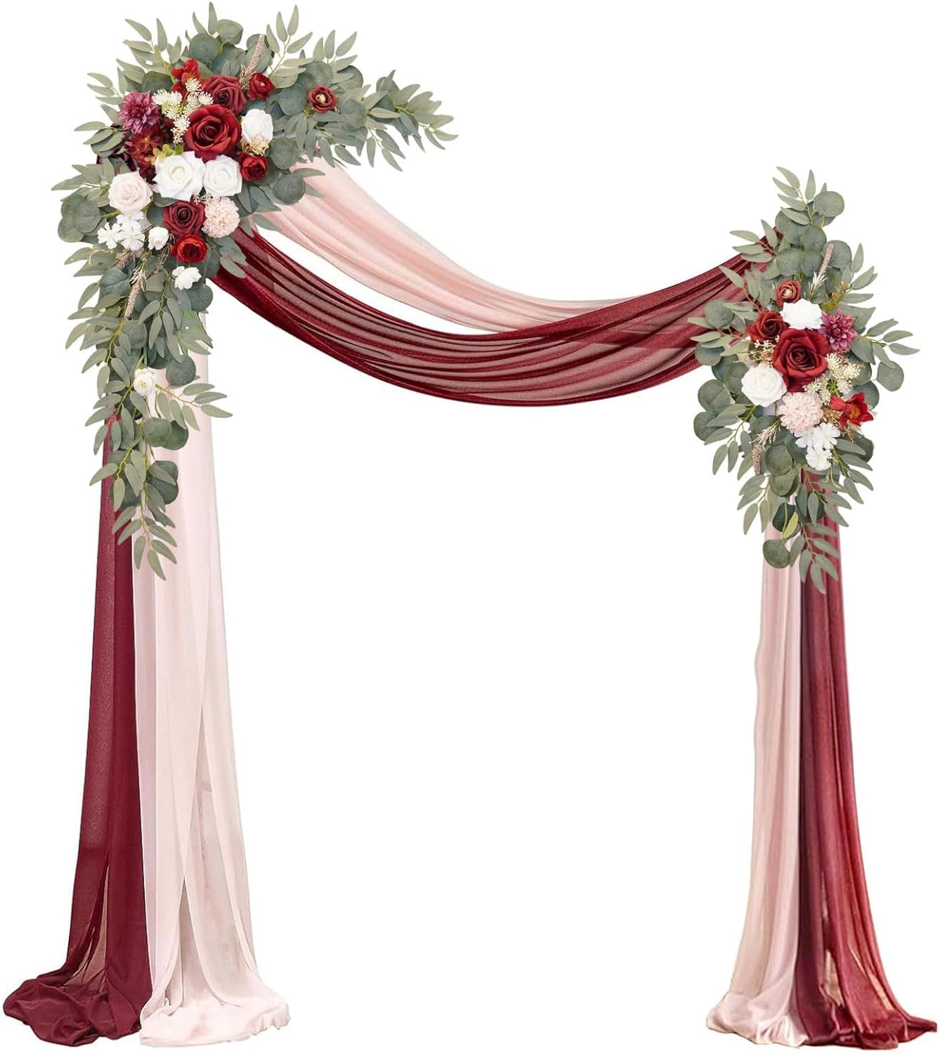 Artificial Wedding Arch Flowers Kit Pack of 4 Burgundy Blush