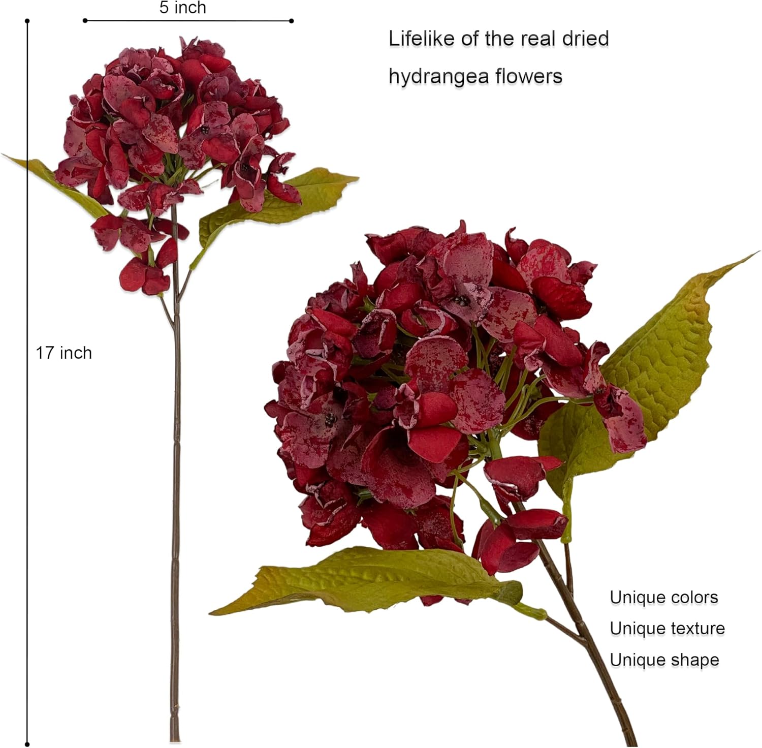TOPIA Artificial Silk Hydrangea Fall Flowers Bouquet Decorations