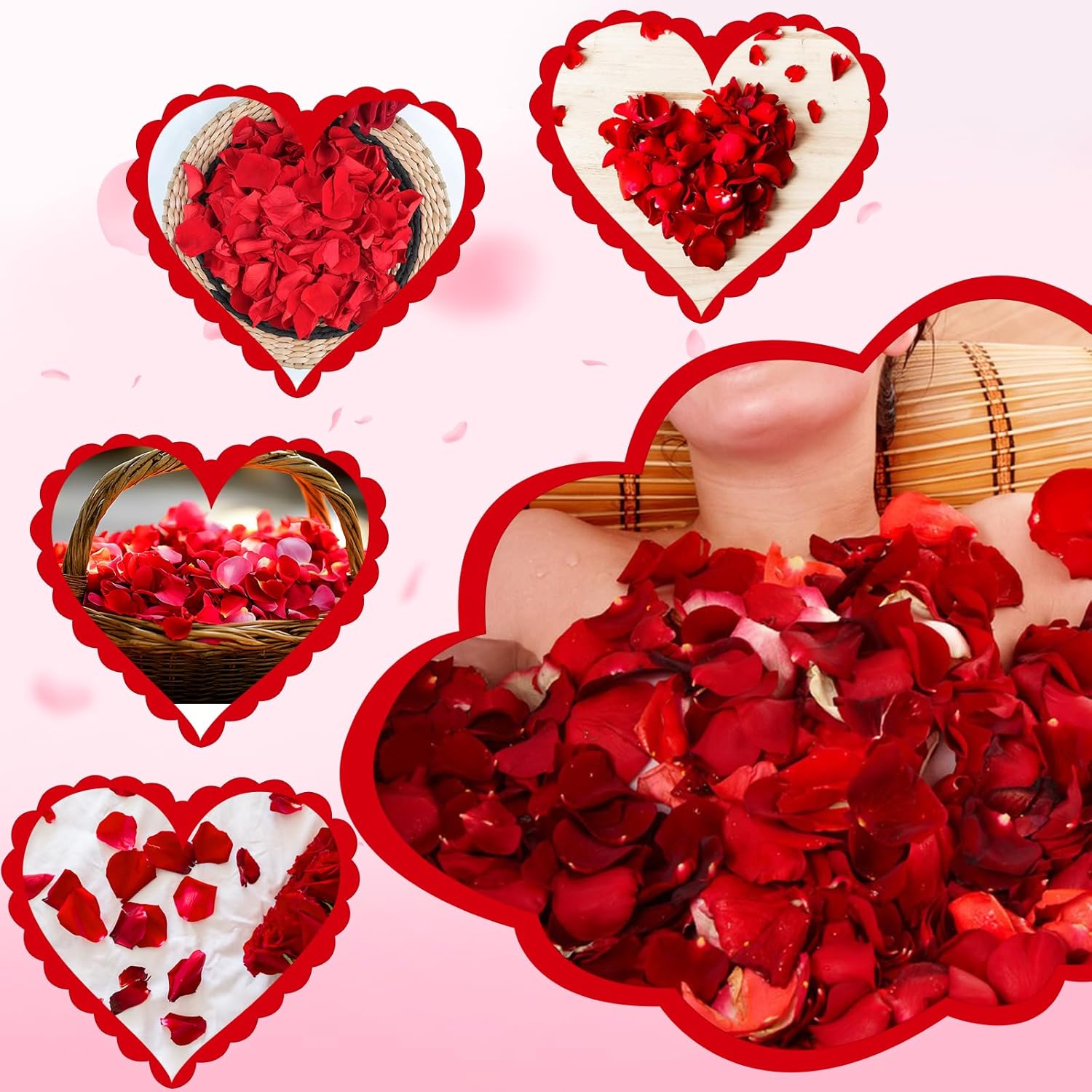 240PCS Real Red Rose Petals Confetti for Weddings and Celebrations