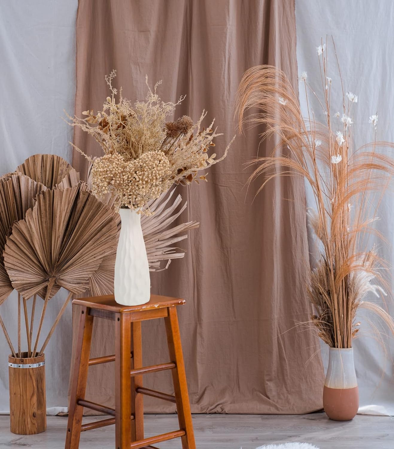 Beige Silk Artificial Flowers for Vase Home Decor