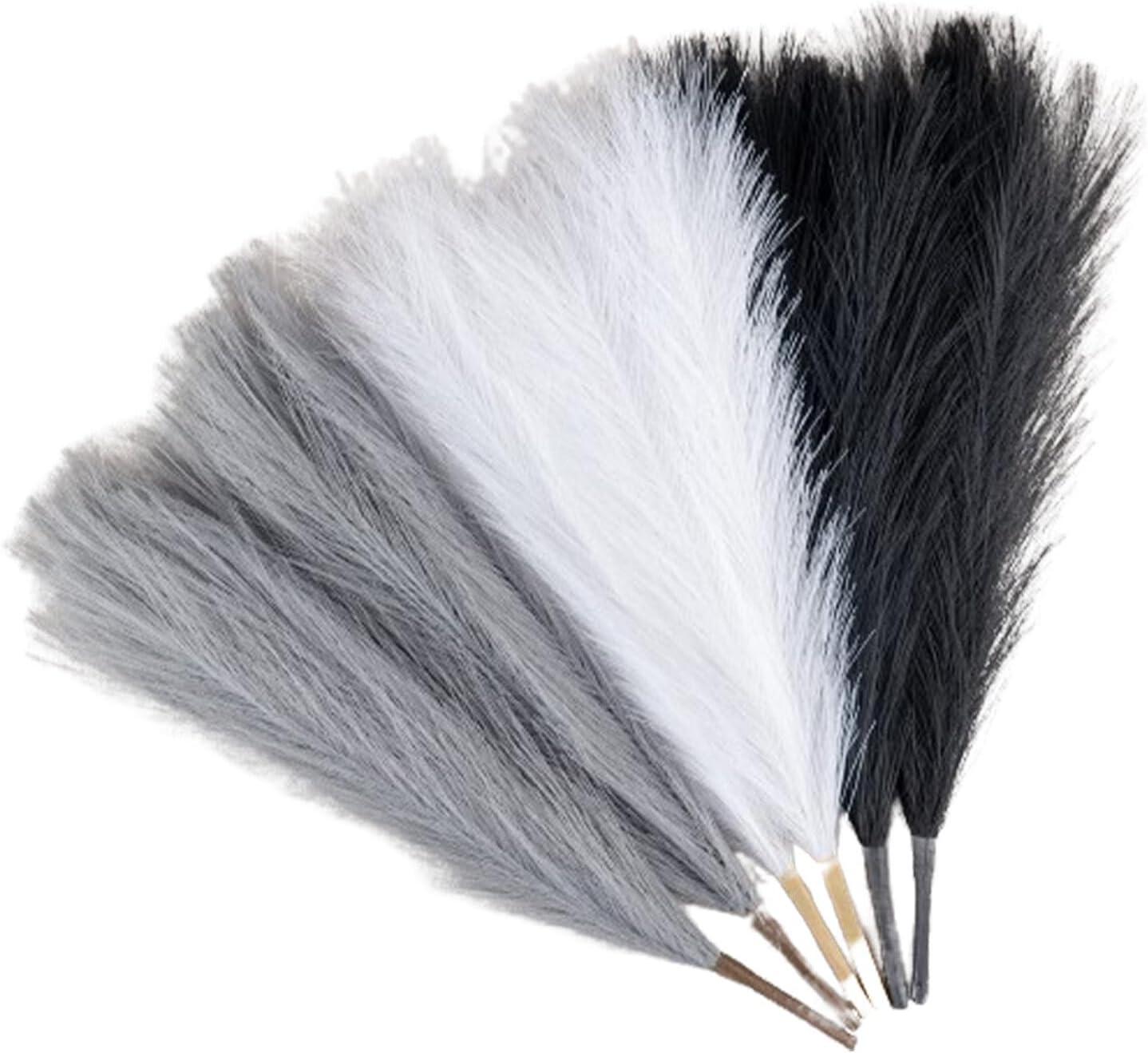 Moiitee 6 Pcs Pampas Grass Decor Black White Grey