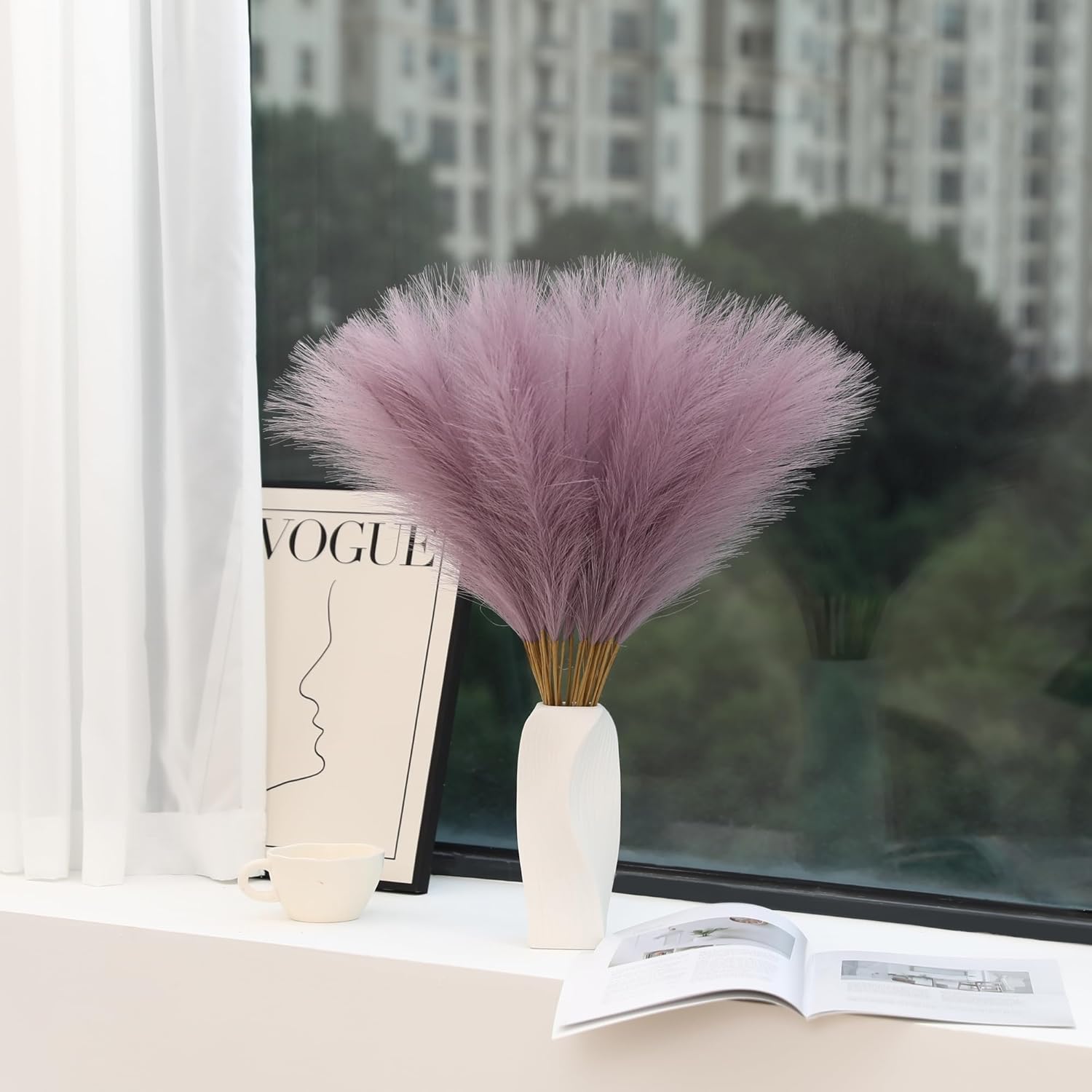 Purple Pampas Grass Decor - 30pcs 24 Inch Artificial Plants