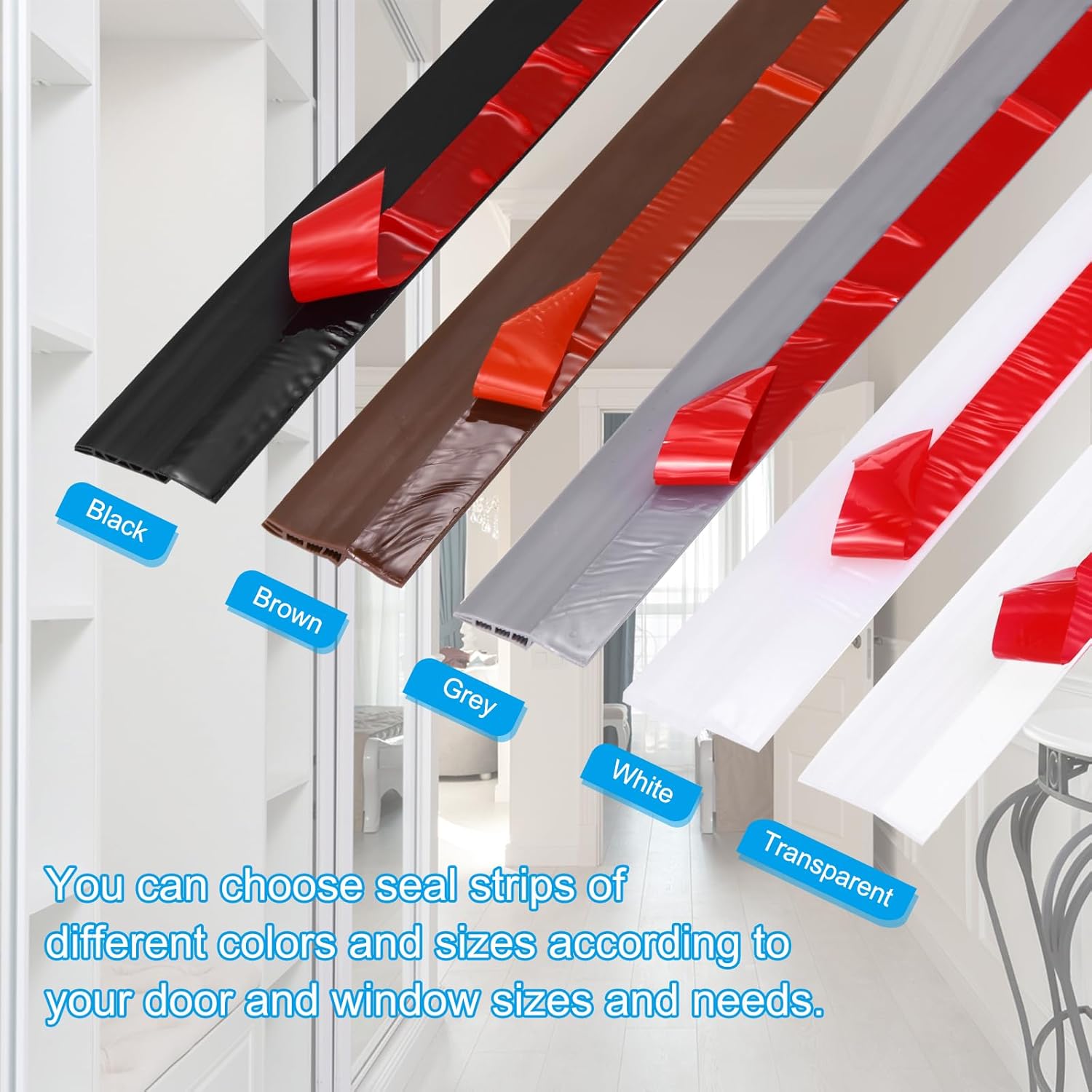 PATIKIL Door Draft Stopper 2 Pack 33FT Silicone Weather Seal Strip
