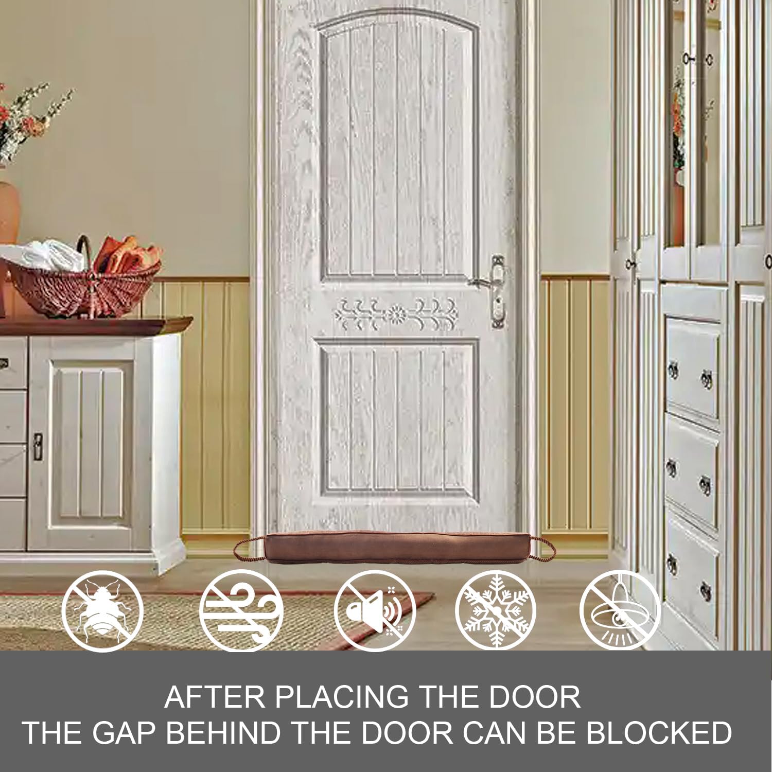 WiseTigris Door Draft Stopper Brown 36 Inch
