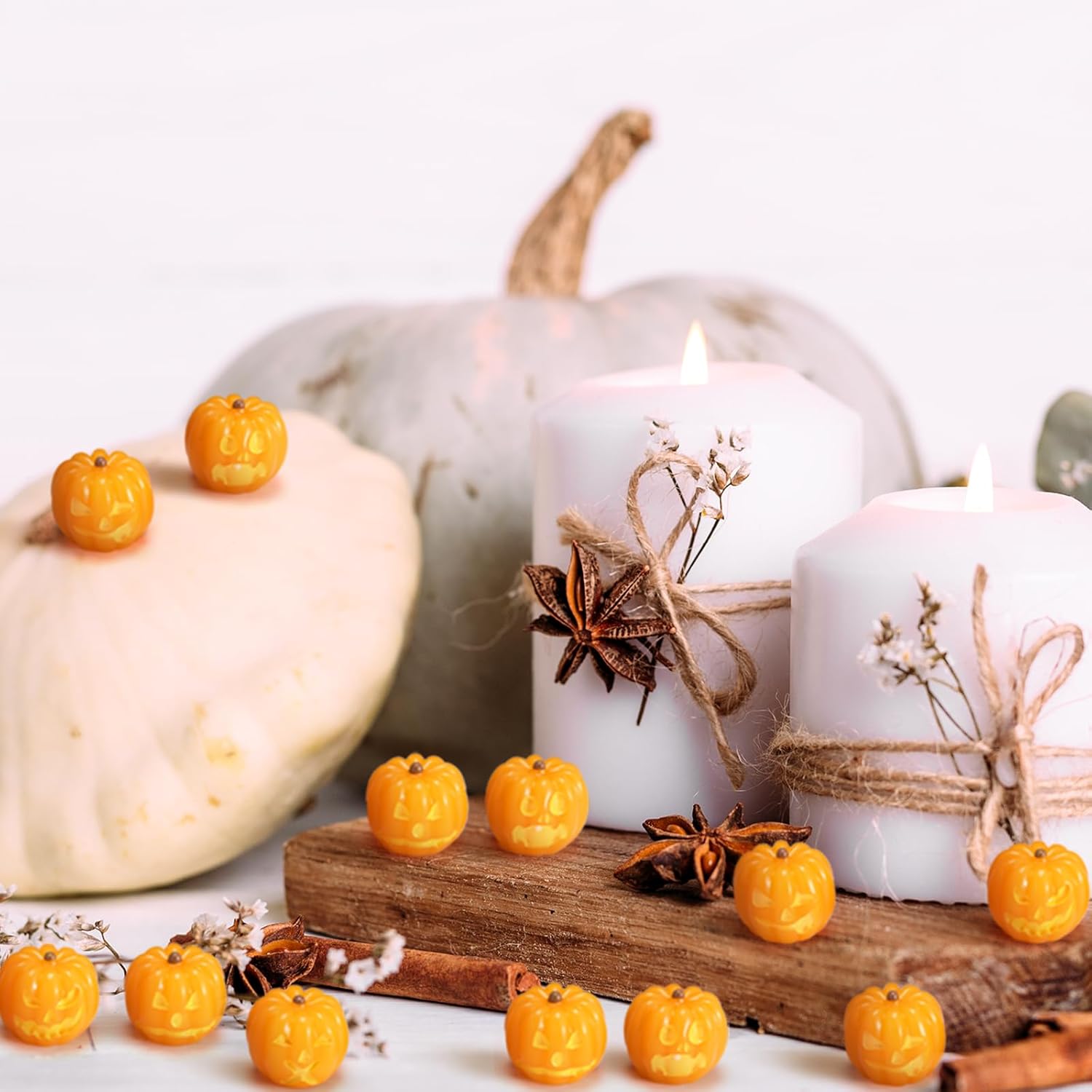 50 Pcs Mini Resin Pumpkins Halloween Decor Favors Gifts