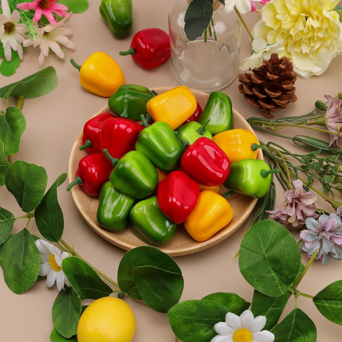30PCS Artificial Bell Peppers Decorative Vegetables