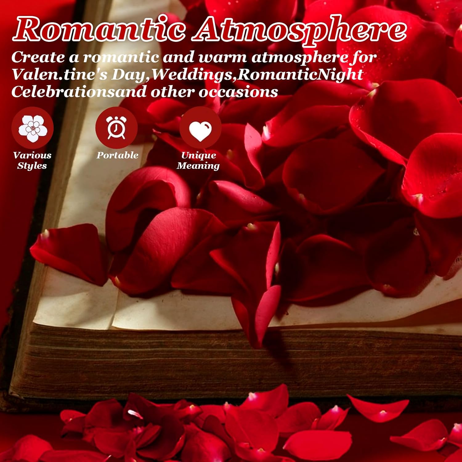 240PCS Real Red Rose Petals Confetti for Weddings and Celebrations