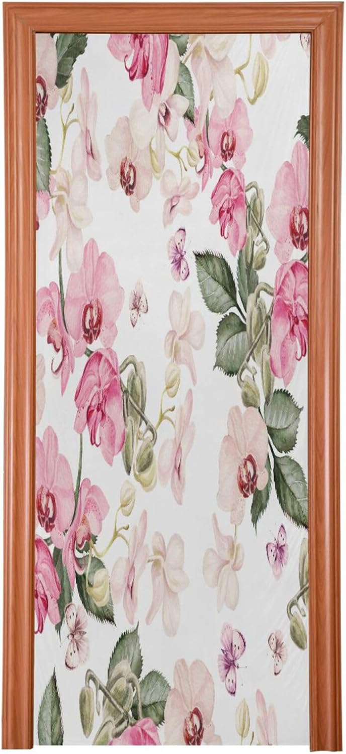 Susiyo Watercolor Orchid Halloween Door Cover