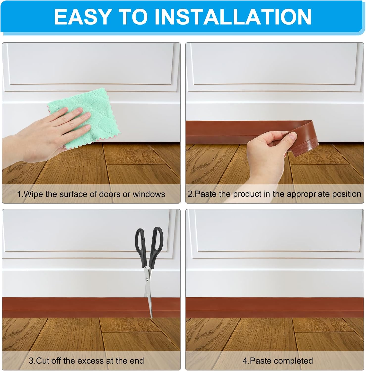 PATIKIL Door Draft Stopper 2 Pack 33FT Silicone Weather Seal Strip
