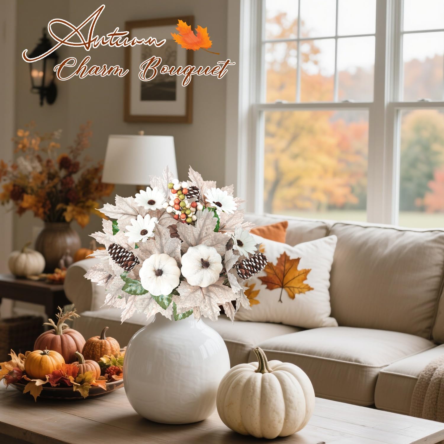 Artmag 2PCS Fall Artificial Flower Bouquets