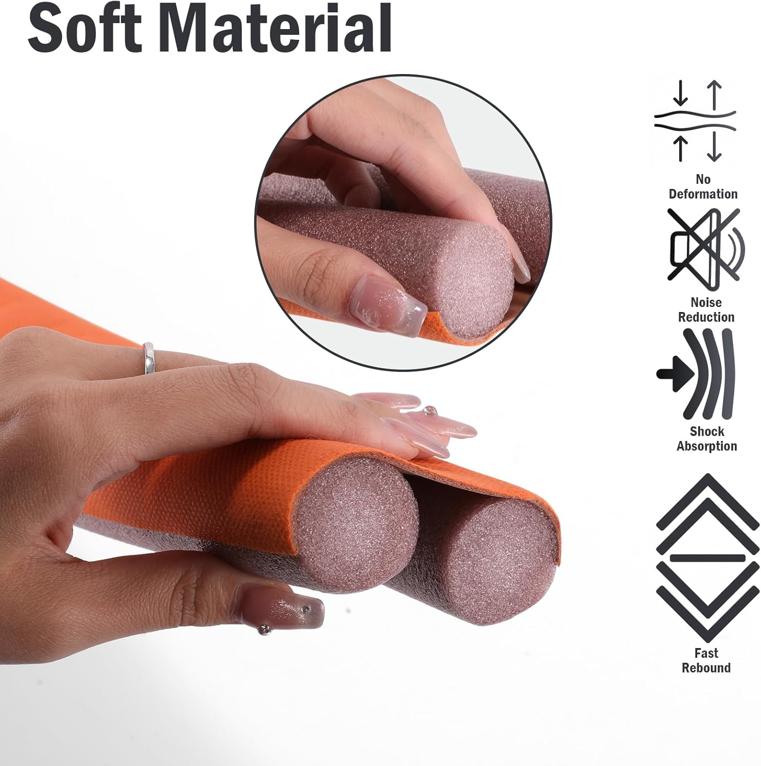 Adjustable Door Draft Stopper 366 Inch Orange