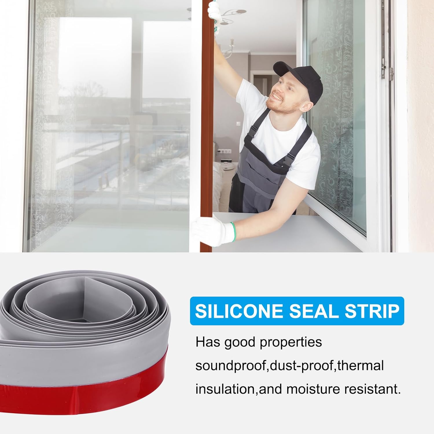 PATIKIL Door Draft Stopper 33FT Silicone Under Door Strip Weather Seal