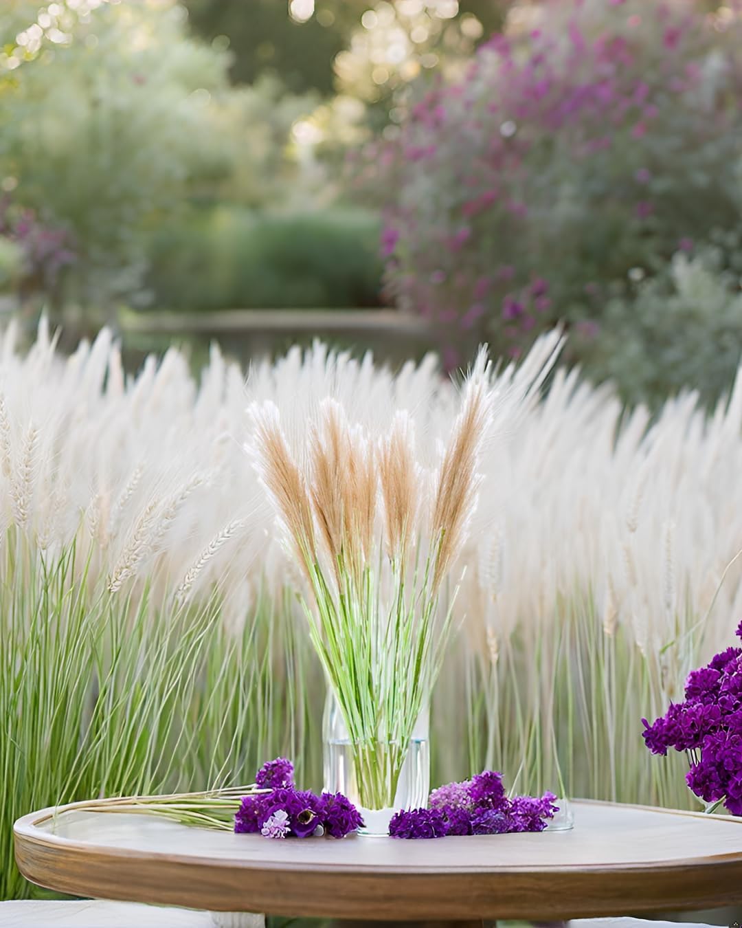 UiiziC Faux Pampas Grass 5 PCS Artificial Flower Decor