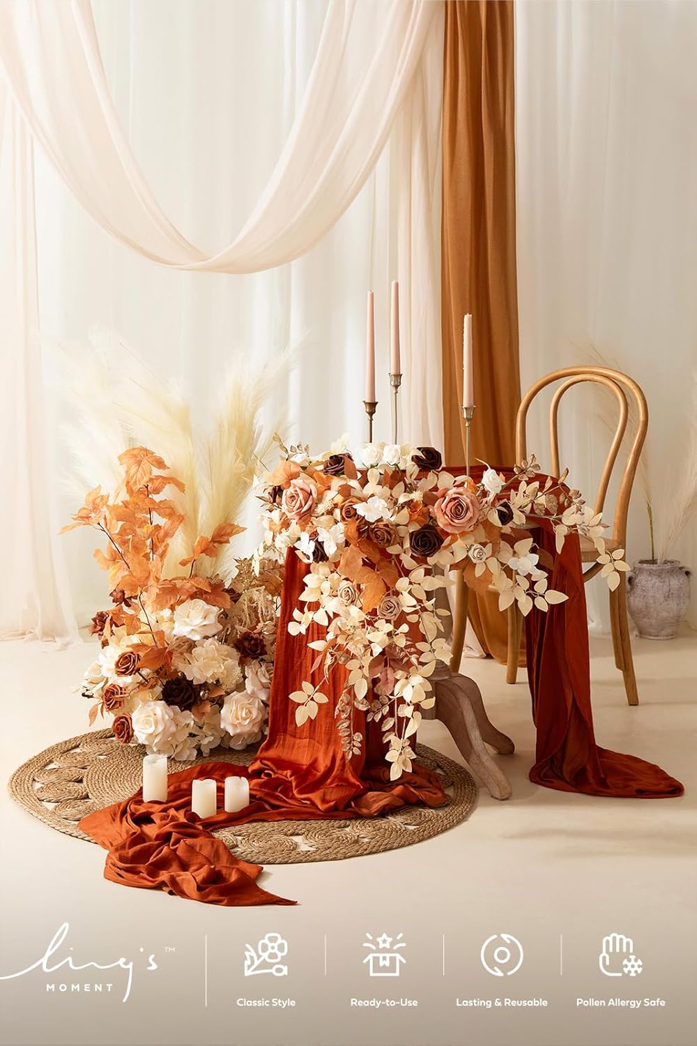 Lings Moment 2PCS Artificial Floral Swags Centerpieces