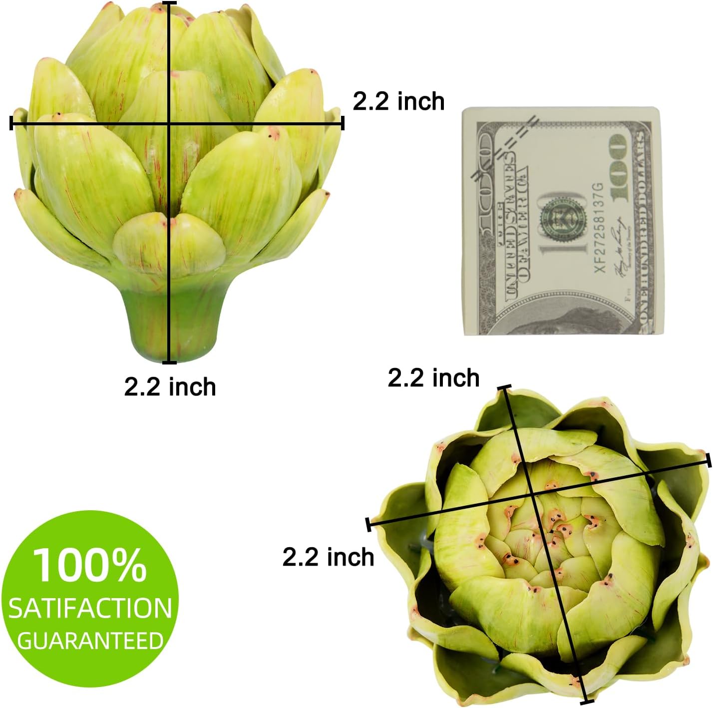 Onlove Large Green Artificial Artichoke Decor Set of 4