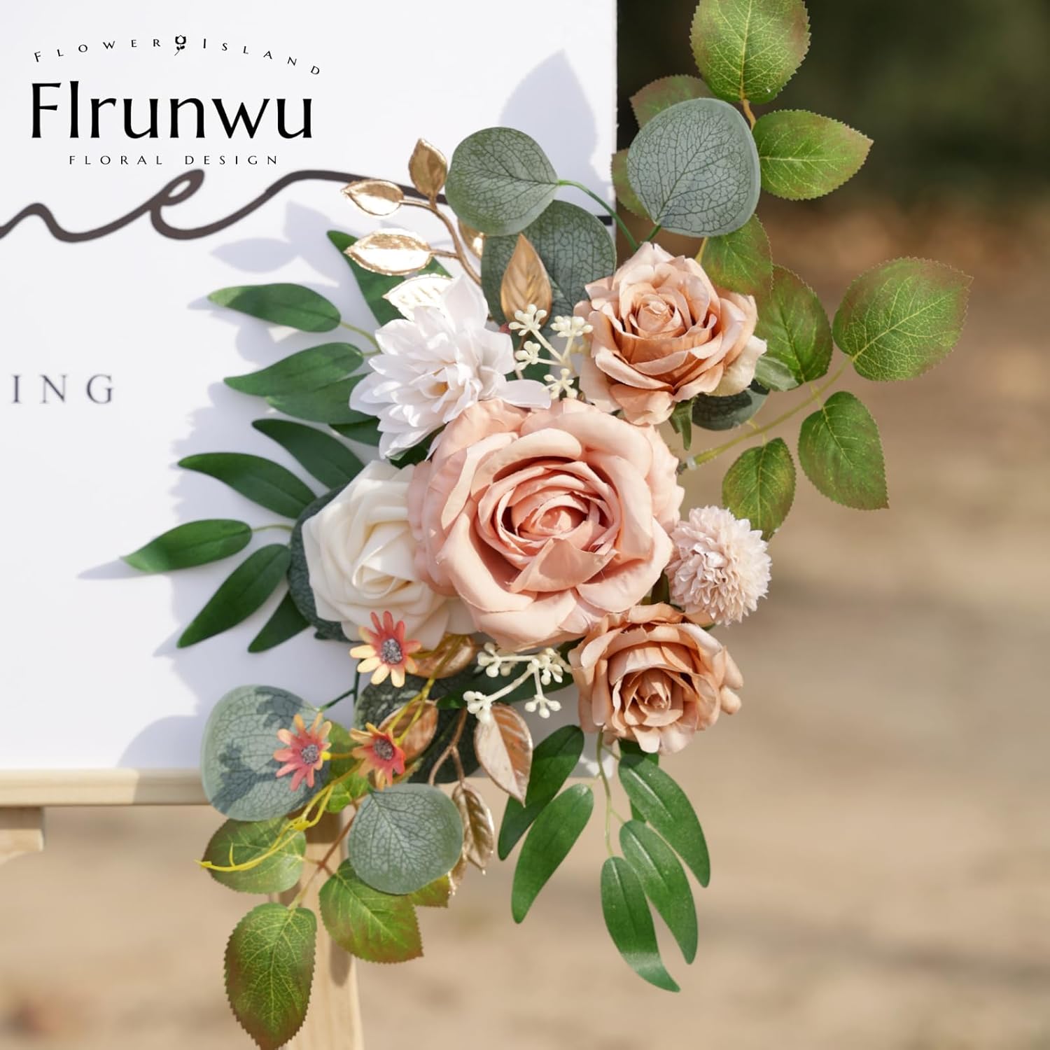 Flrunwu Artificial Flowers Pack of 2 Wedding Centerpieces Decorations