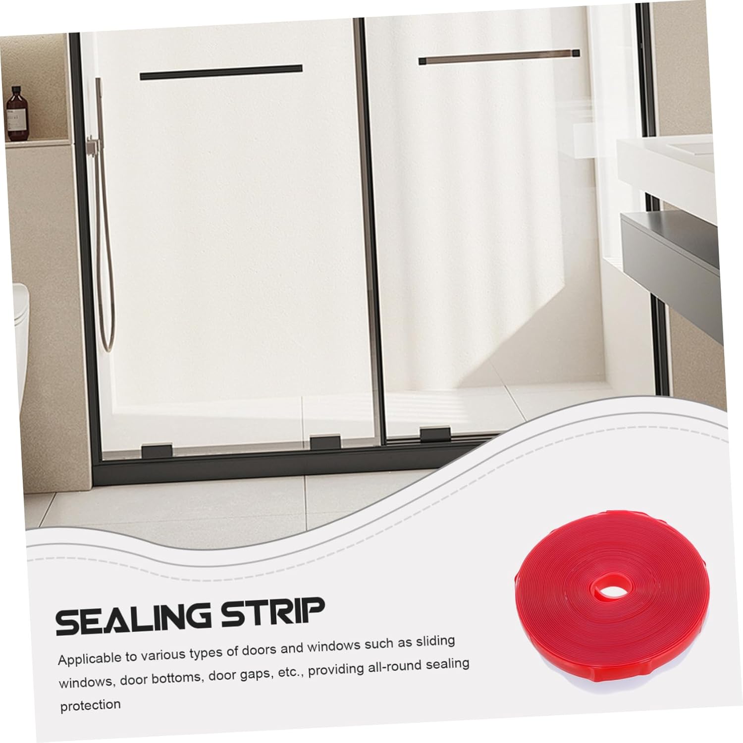 HOMSFOU Self-Adhesive Door Weather Stripping Seal Strip