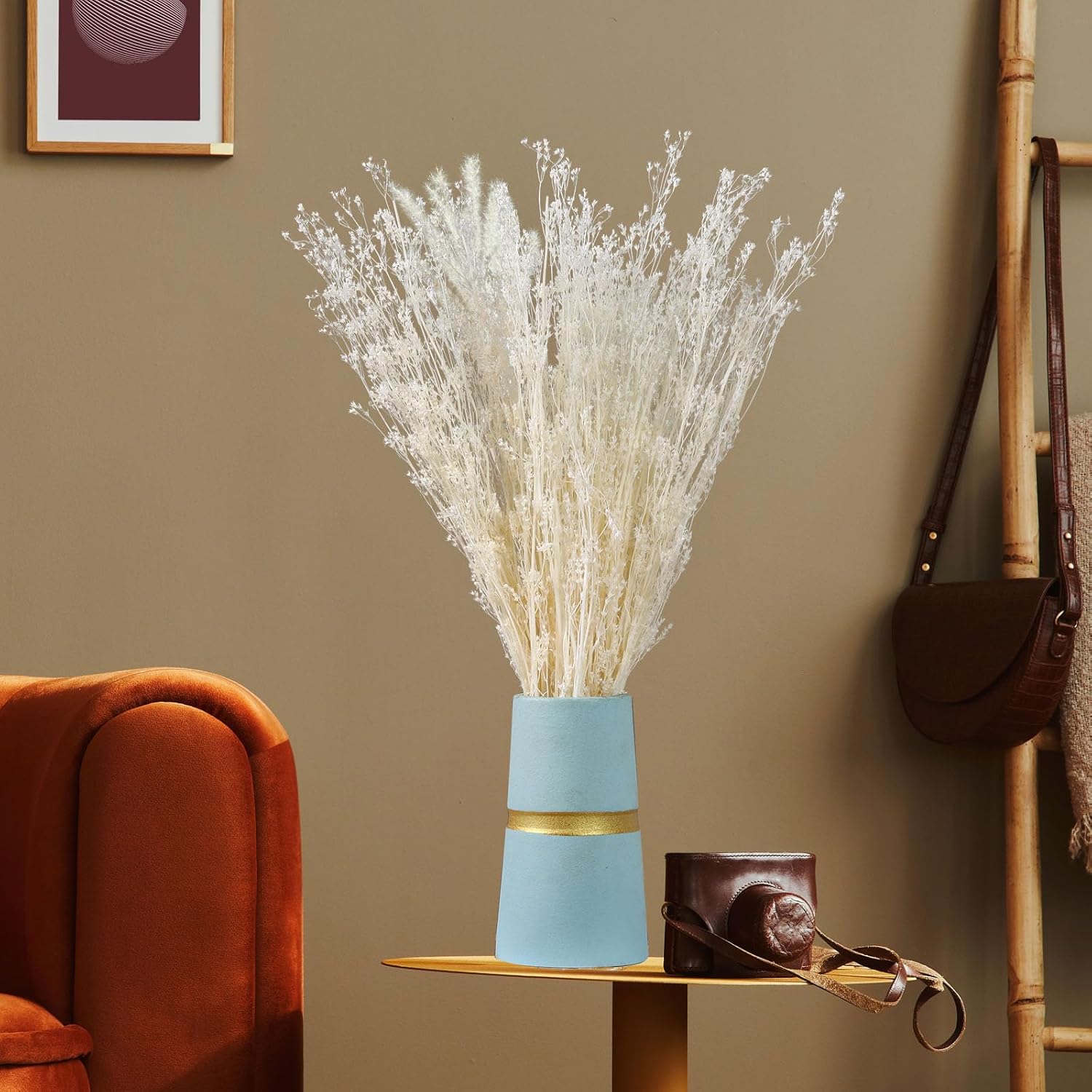 Tavkite Dried White Babys Breath Bouquet 17 Inch