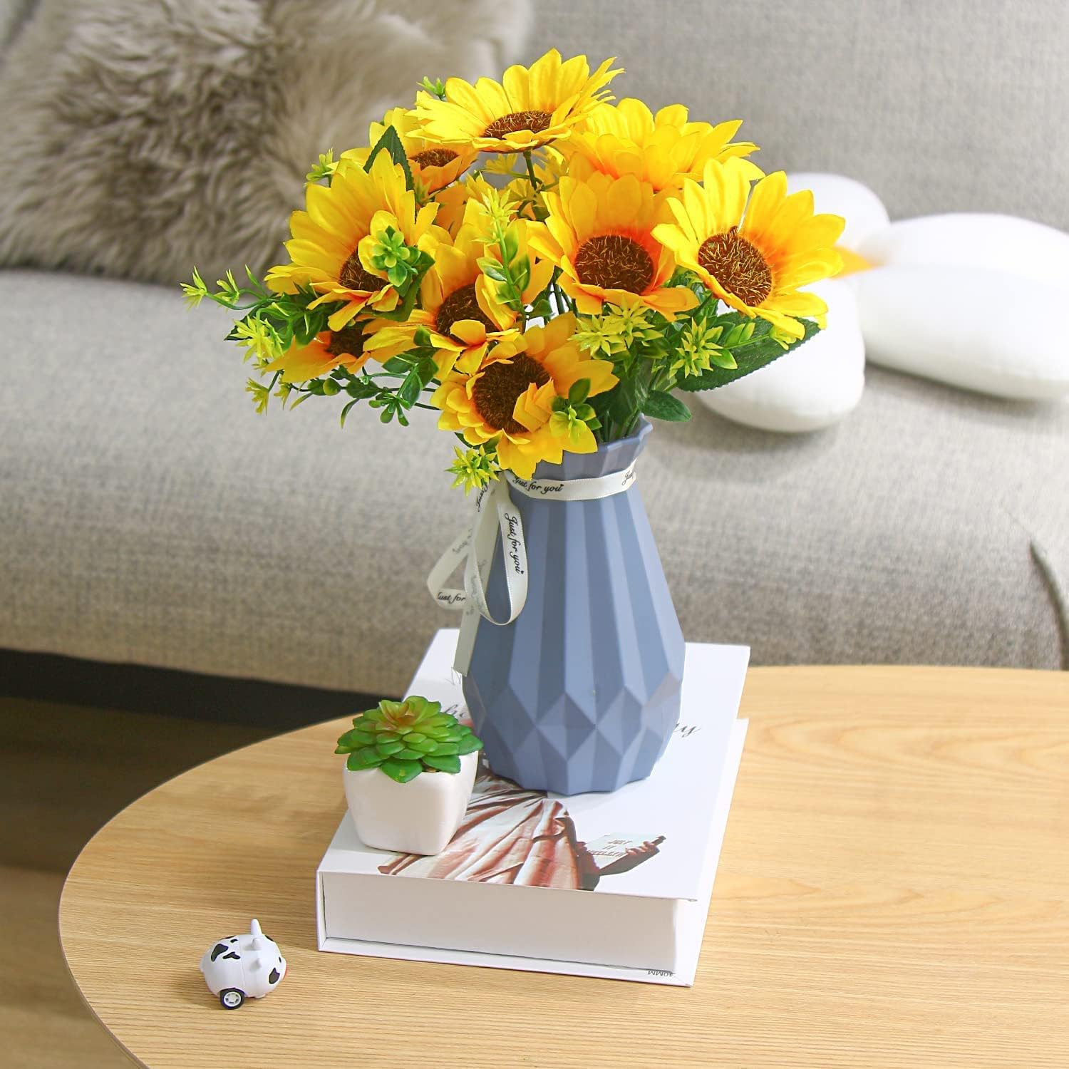 LOKIPA 2 Bunches Artificial Sunflower Bouquet