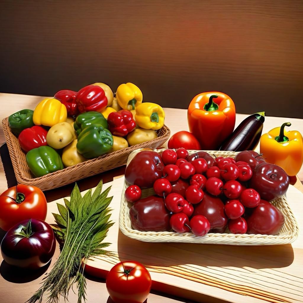 12pcs Artificial Bell Peppers for Kitchen Decoration