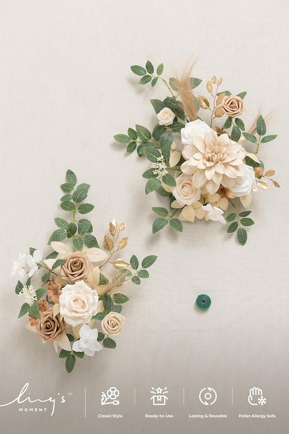 Lings Moment 2pcs Fall Wedding Artificial Floral Swags Welcome Sign Flowers Backdrop
