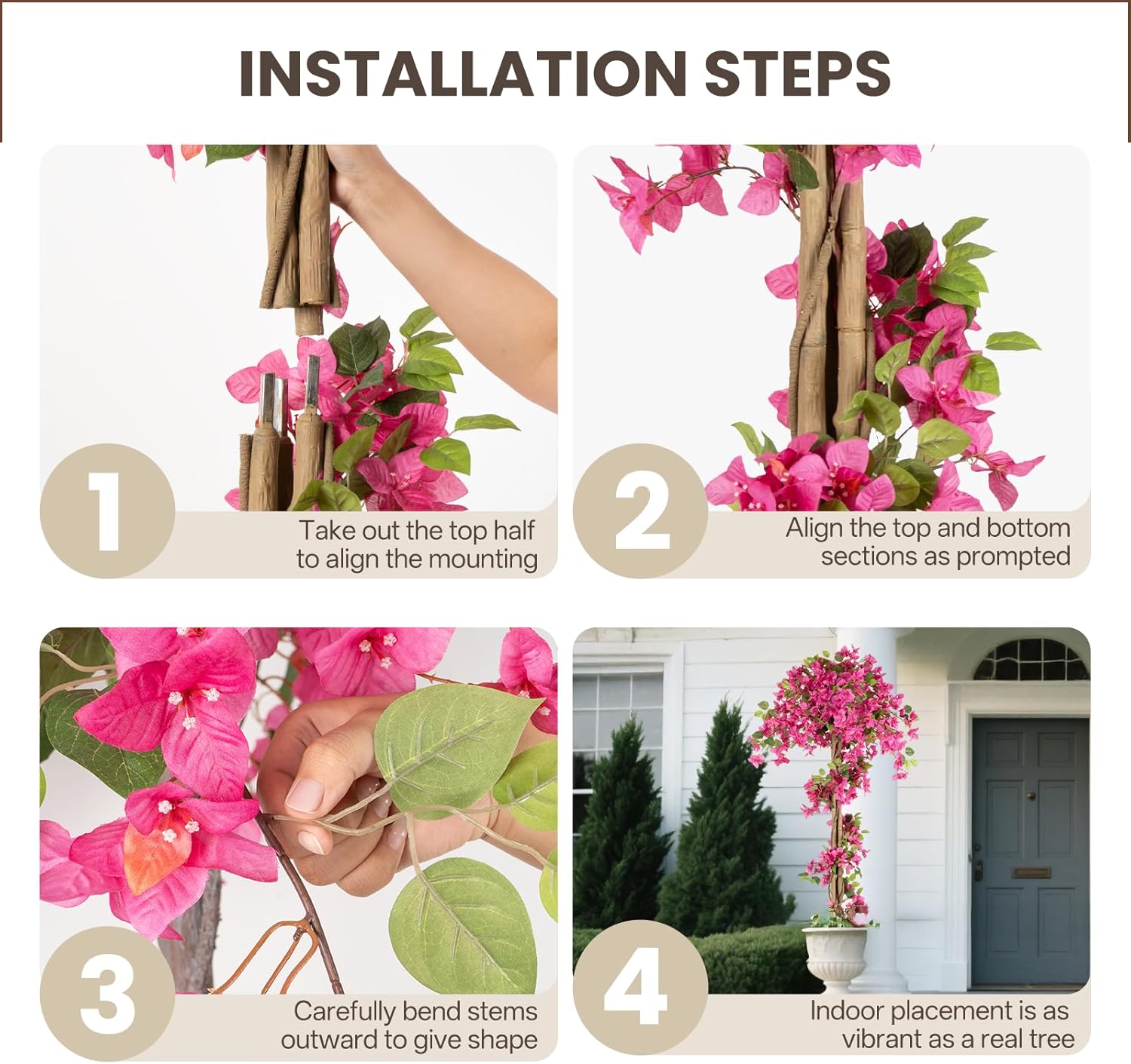 Romantic Season 6FT Artificial Bougainvillea Tree with Pot