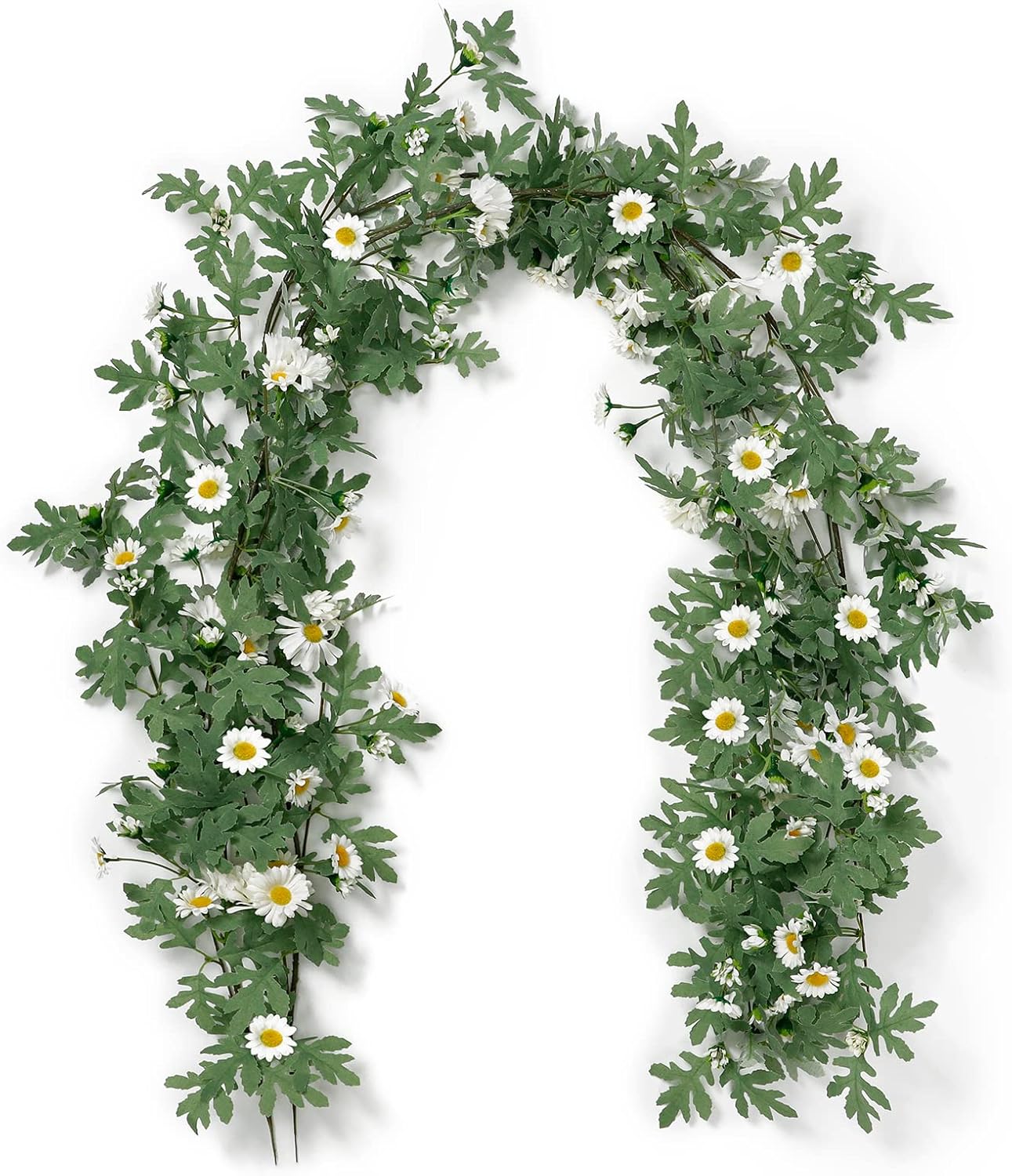 SOMYTING Artificial Daisy Garland 56 Ft White 2pcs