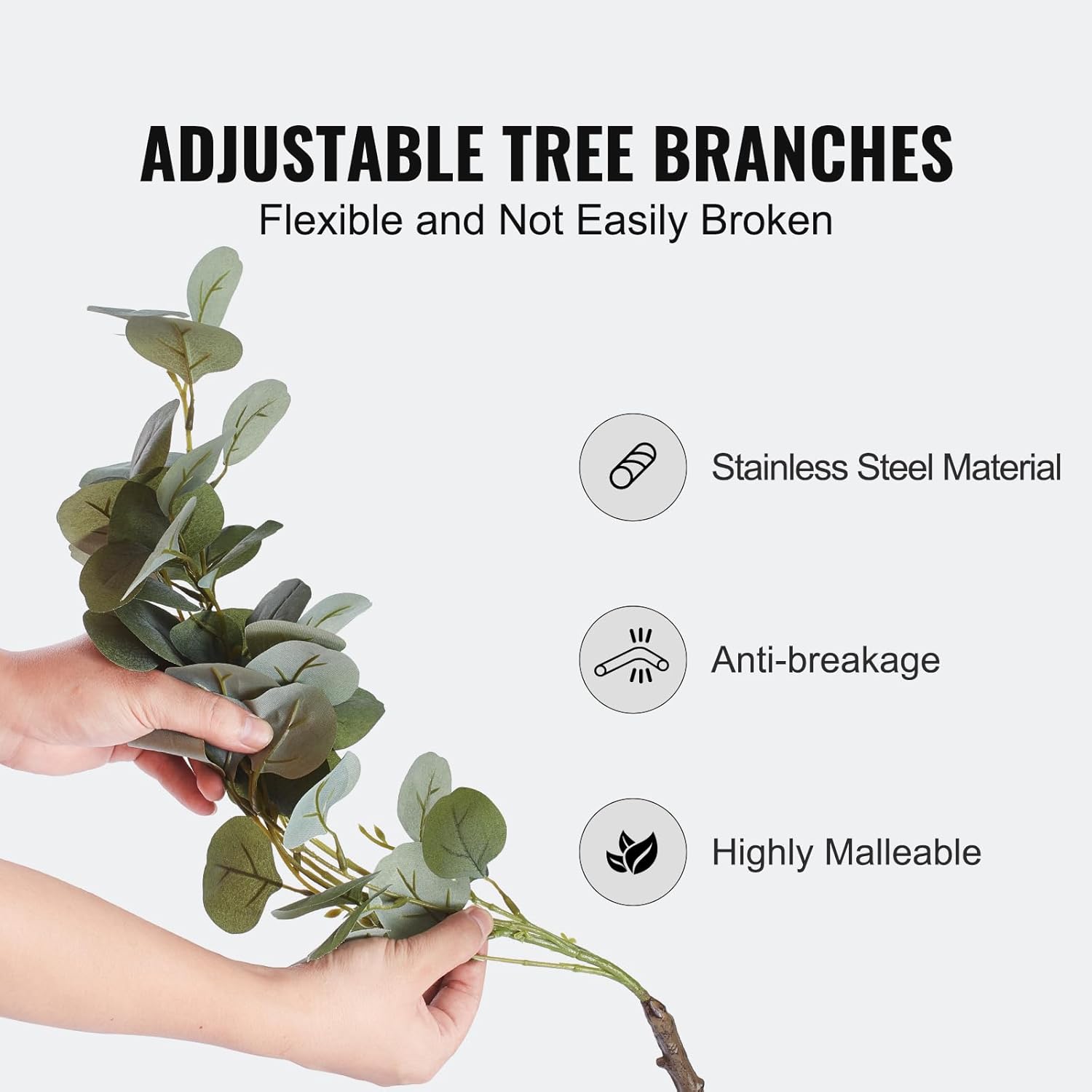 VEVOR 6 FT Artificial Eucalyptus Tree with PE Material and Anti-Tip Protection