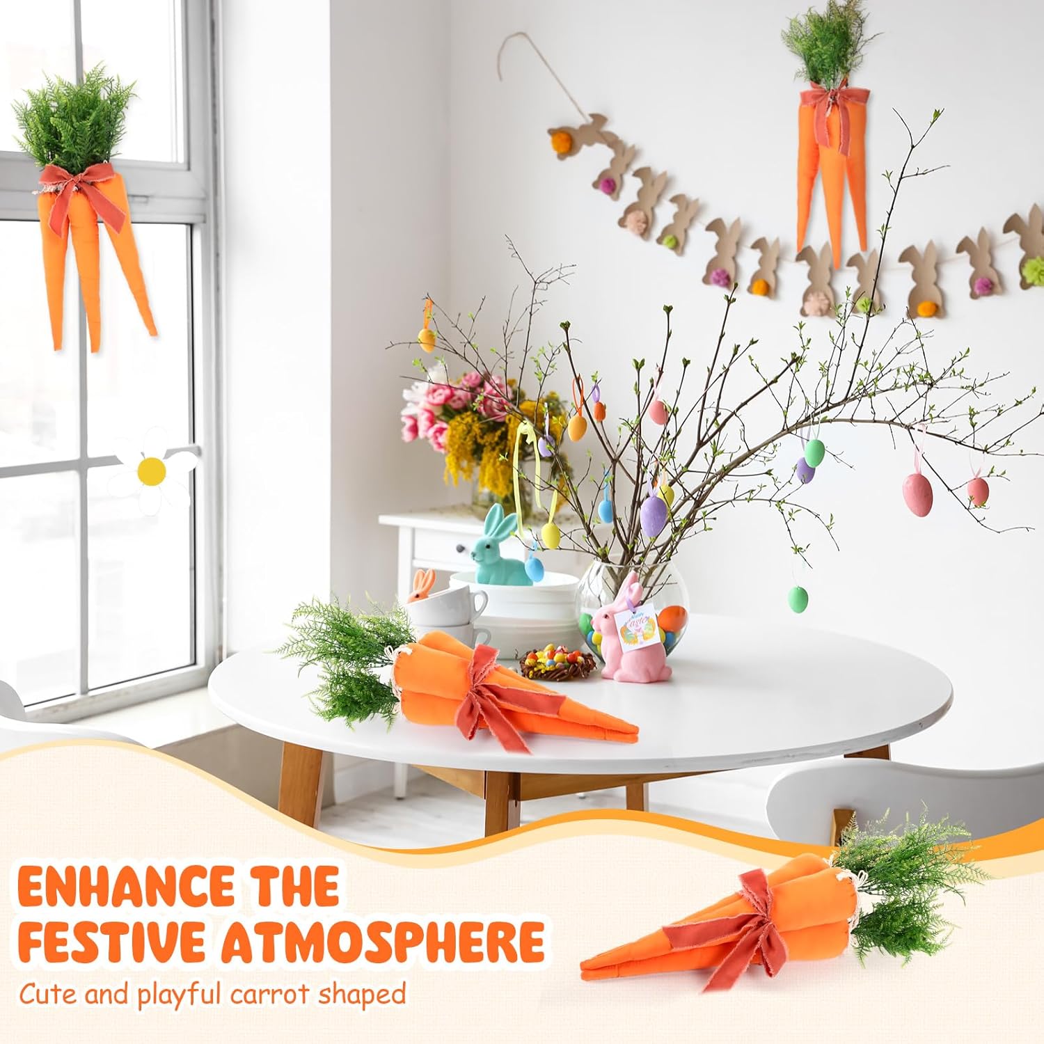 6 Pcs Easter Artificial Carrots Decor Set