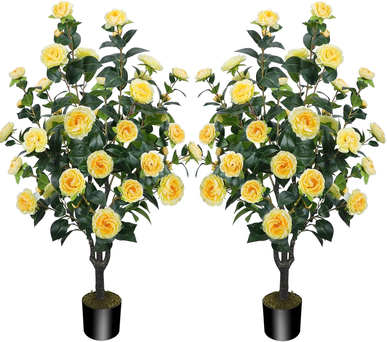 36FT Artificial Camellia Tree 2PCS with Dried Moss