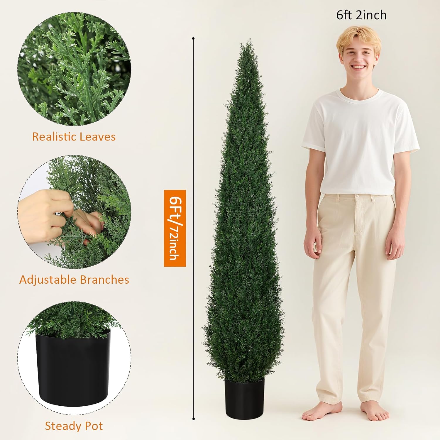 Artificial Cedar Topiary Trees Set of 2