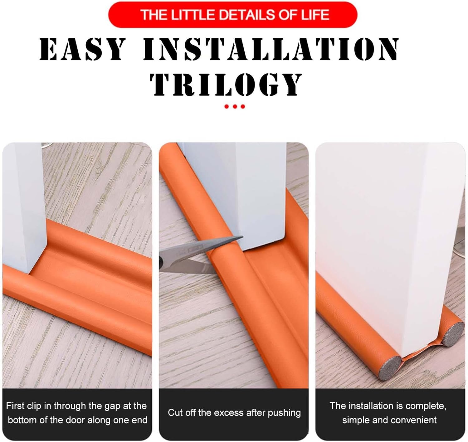 Adjustable Door Draft Stopper with Soundproof Seal
