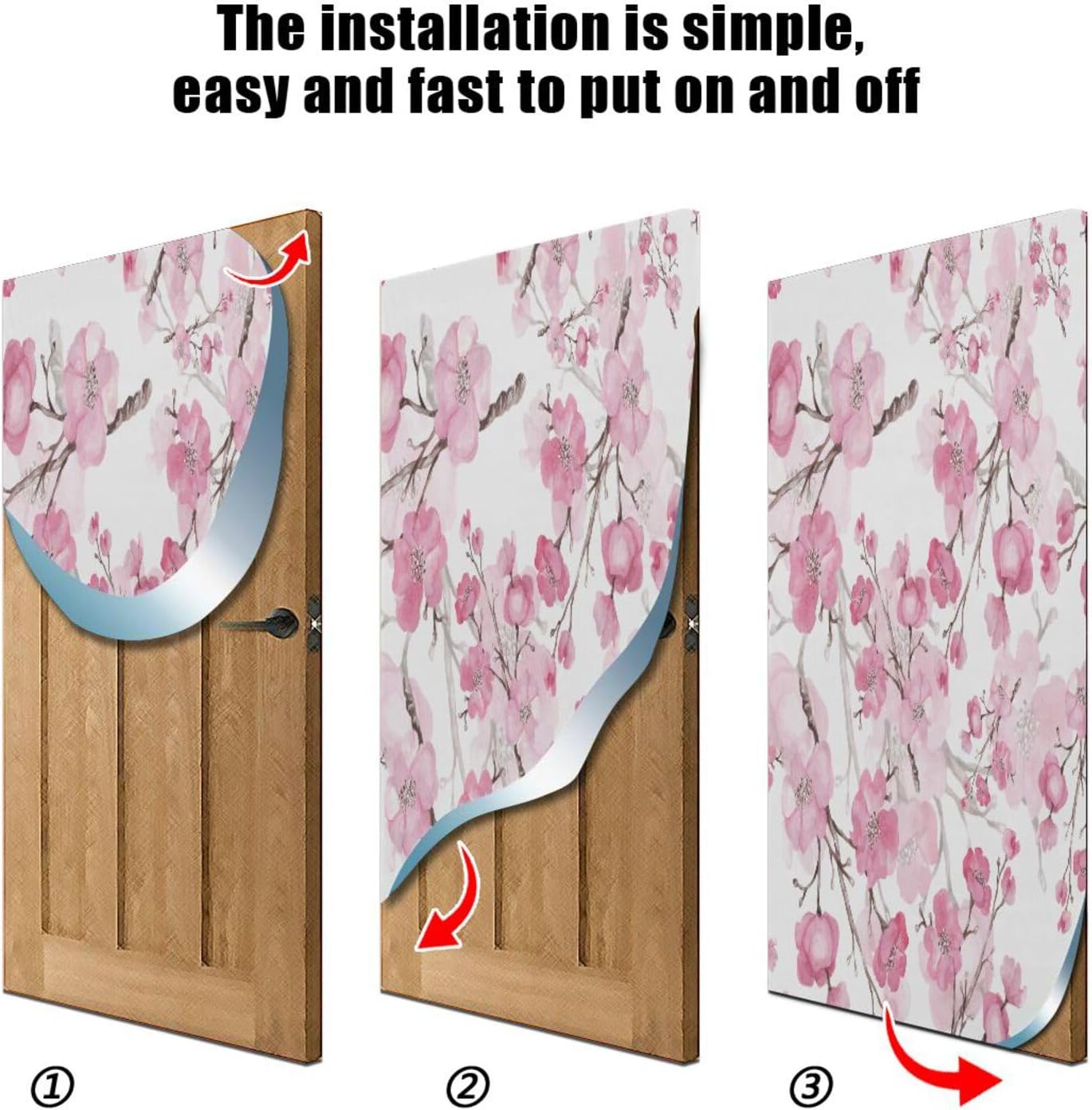 Susiyo Watercolor Cherry Blossom Halloween Door Cover