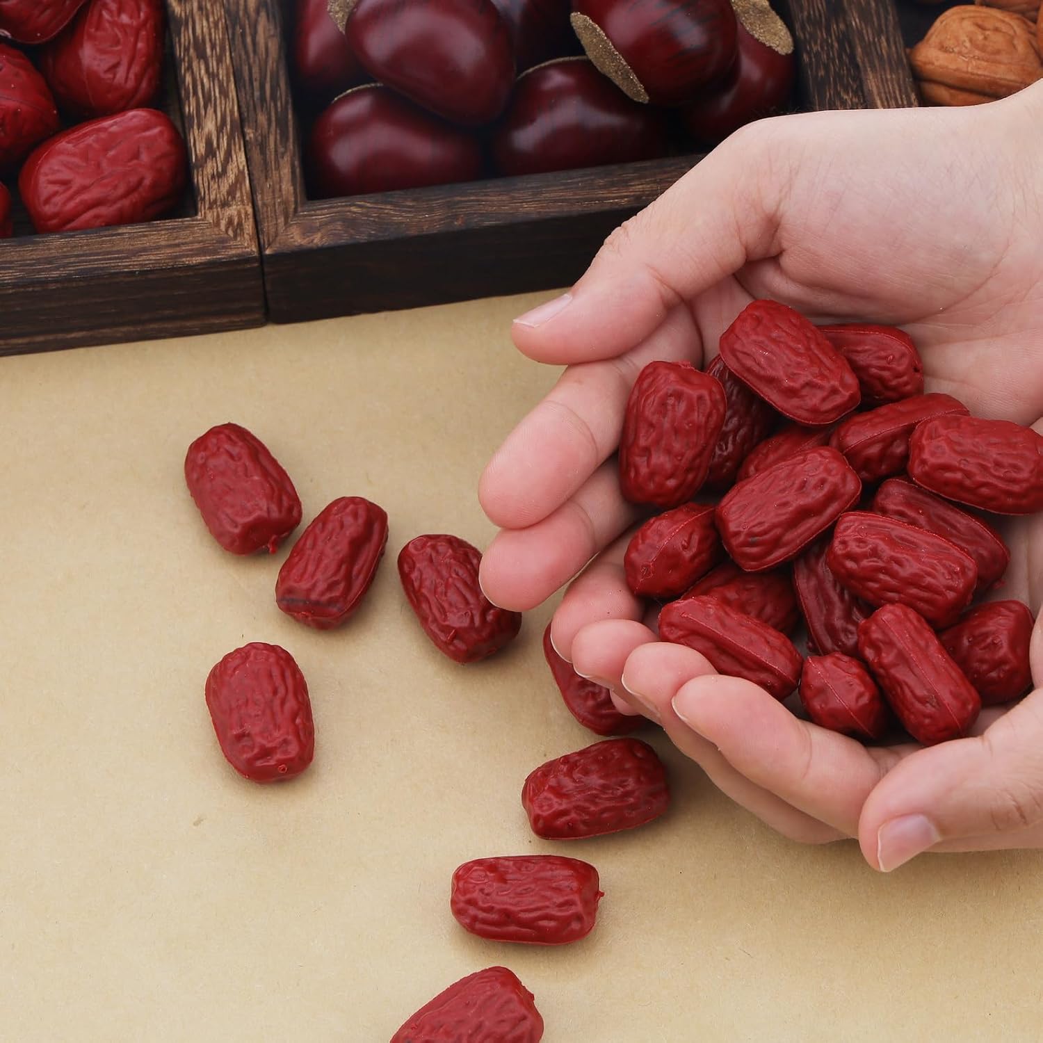 Gresorth 40pcs Lifelike Mini Jujube Artificial Decoration