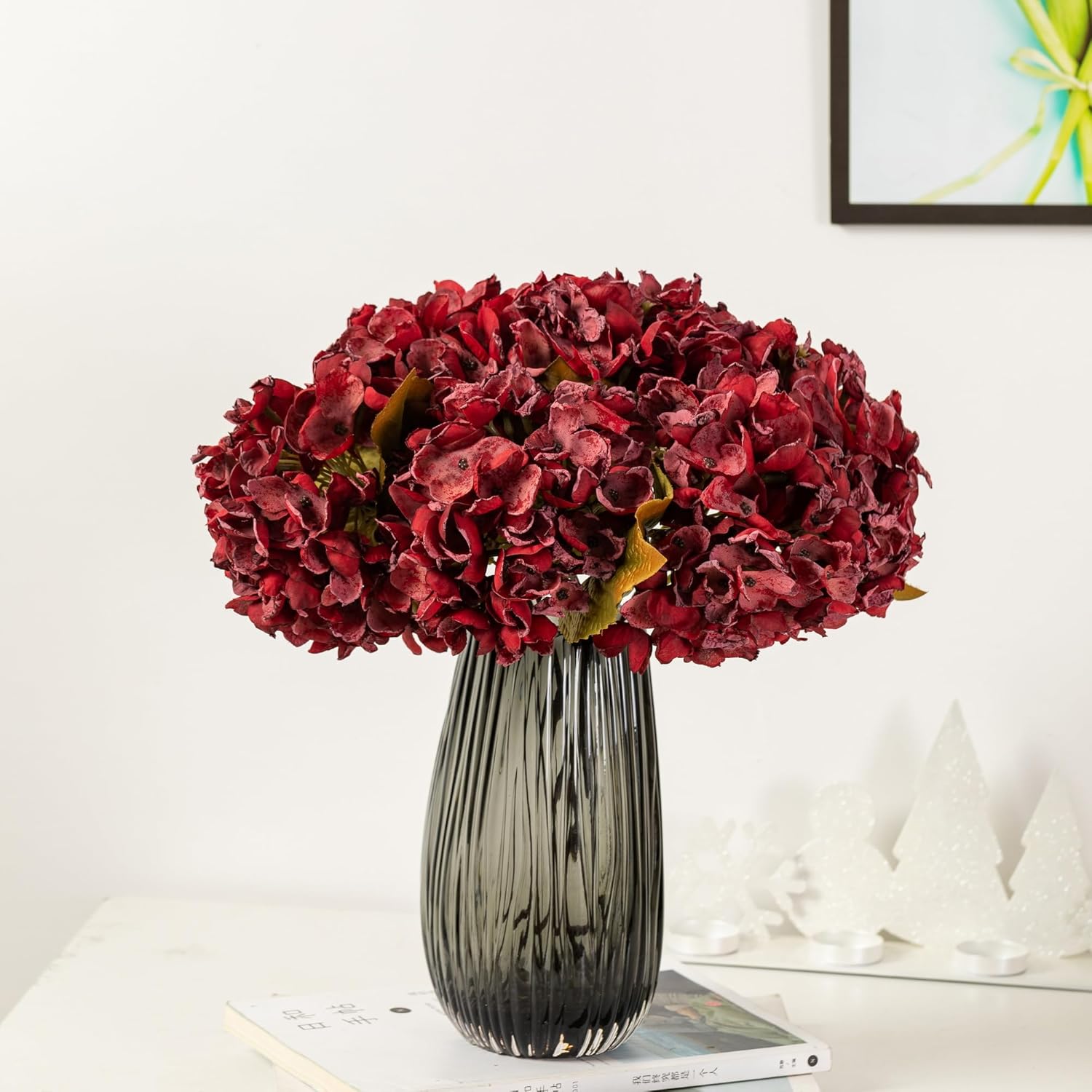 TOPIA Artificial Silk Hydrangea Fall Flowers Bouquet Decorations
