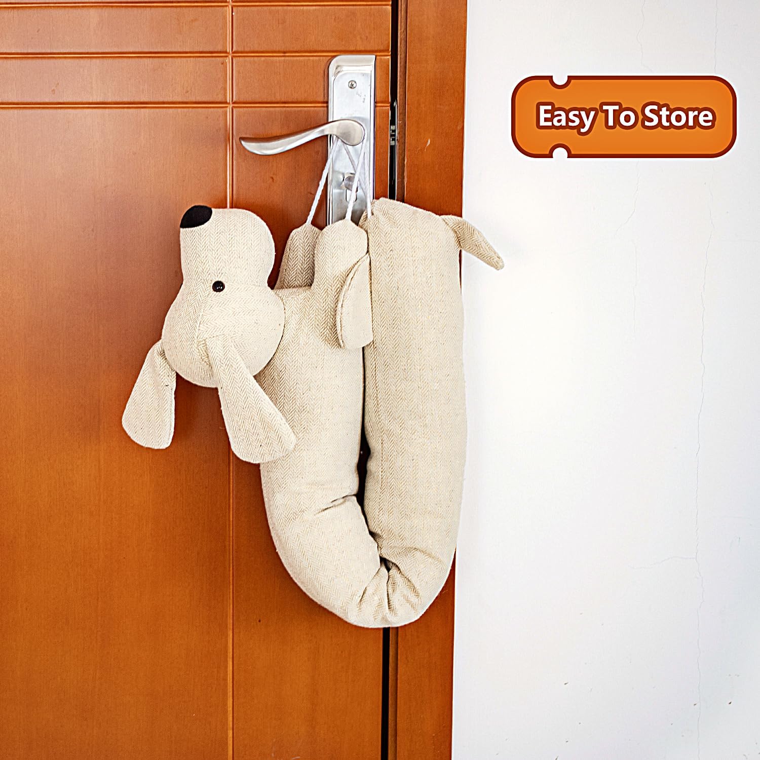34 Inch Heavy Duty Draft Stopper with Cute Animal Design - Yellow Dog