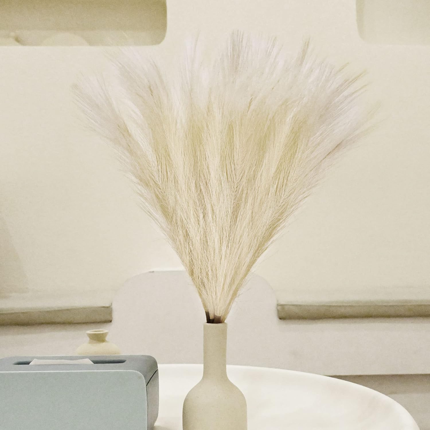 6PCS Faux Pampas Grass Arrangement Beige