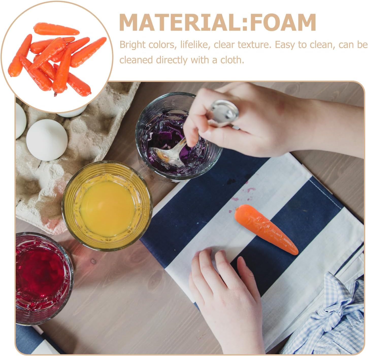 30Pcs Mini Foam Carrots for Decor and Props