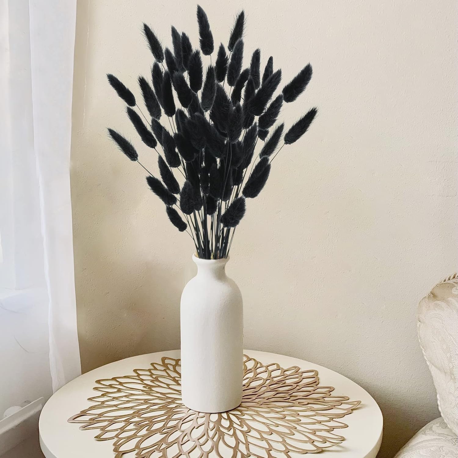 17 Inch Natural Black Bunny Tails Dried Flowers 240 Pcs