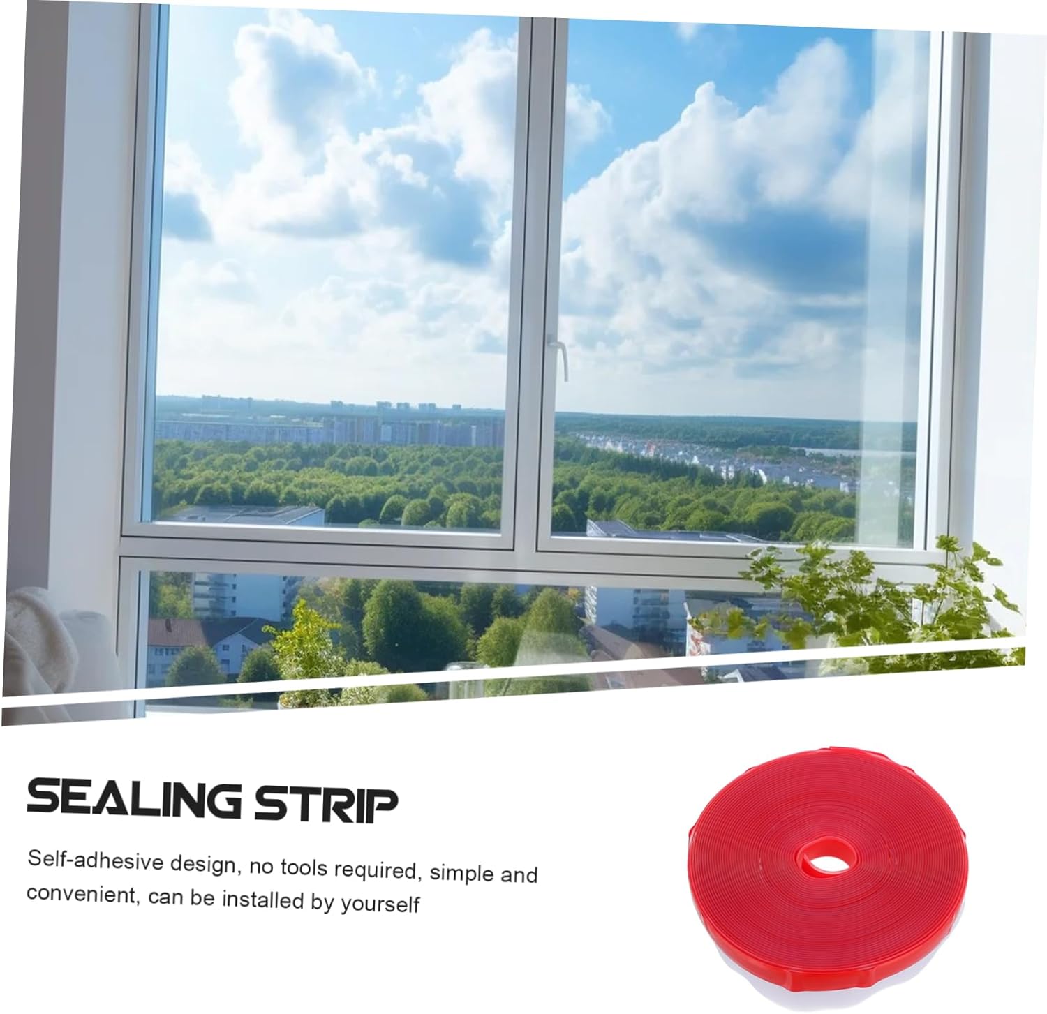 HOMSFOU Self-Adhesive Door Weather Stripping Seal Strip