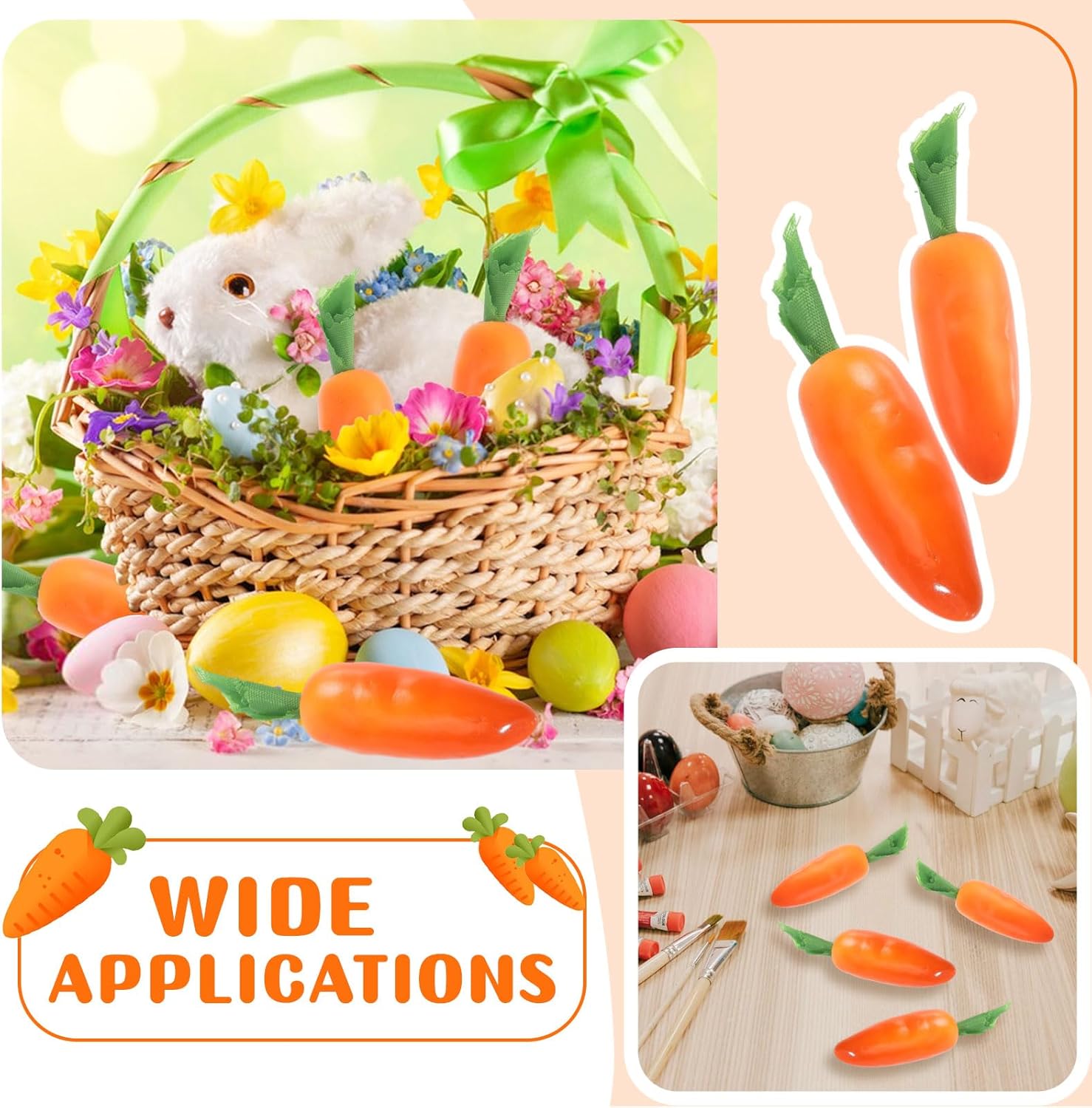 CHGCRAFT 25pcs Artificial Carrots for Easter Decor