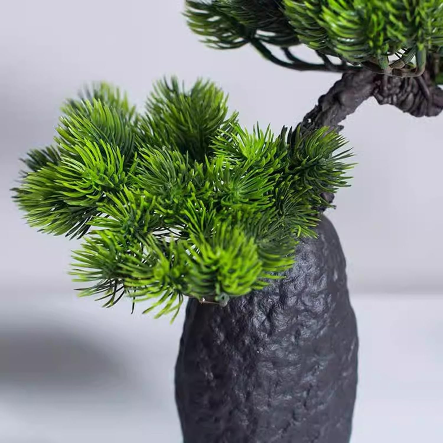 Faux Bonsai Tree with Colorful Ceramic Vase Set