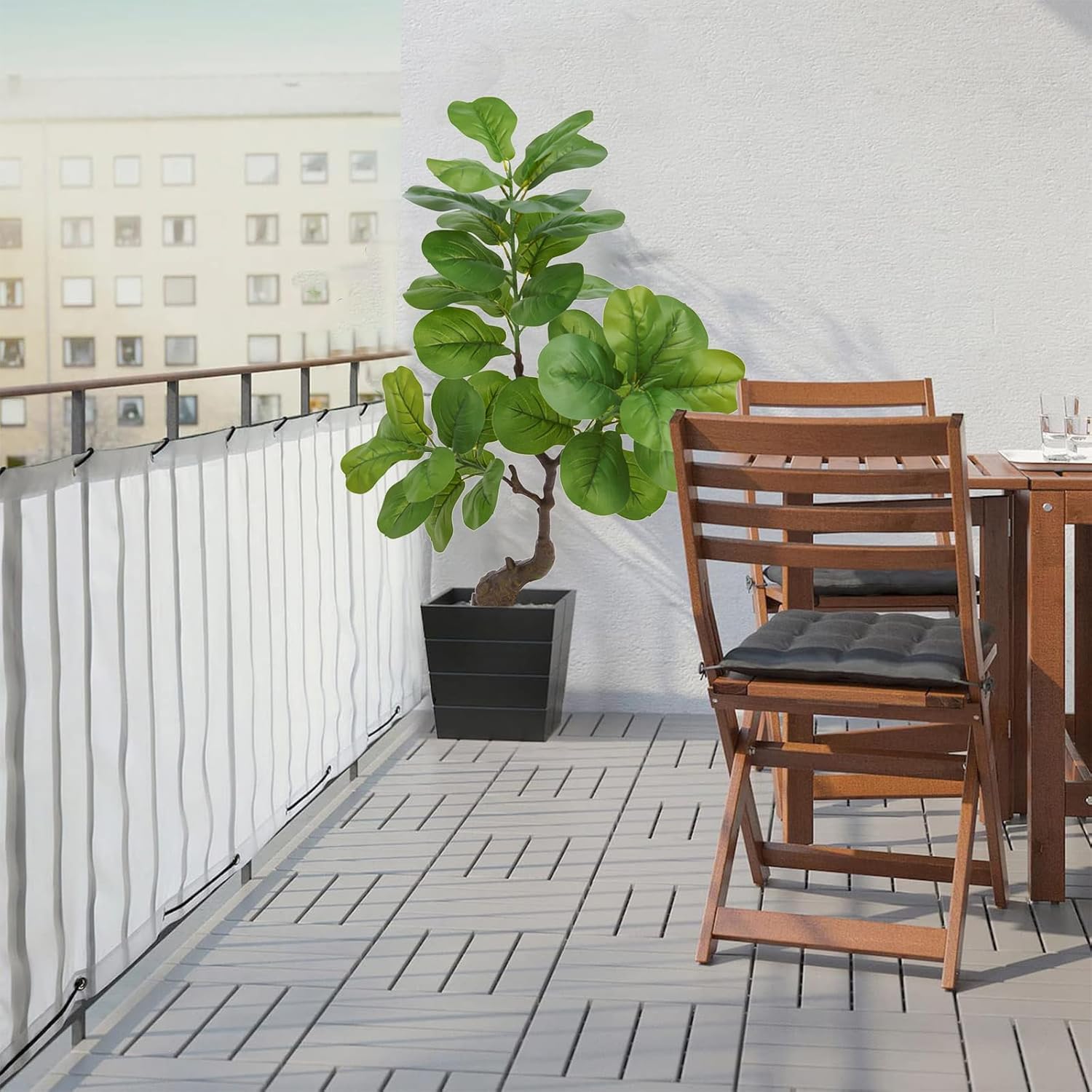 Artificial Fiddle Leaf Fig Tree 49 Fake Potted Plant for Home Office