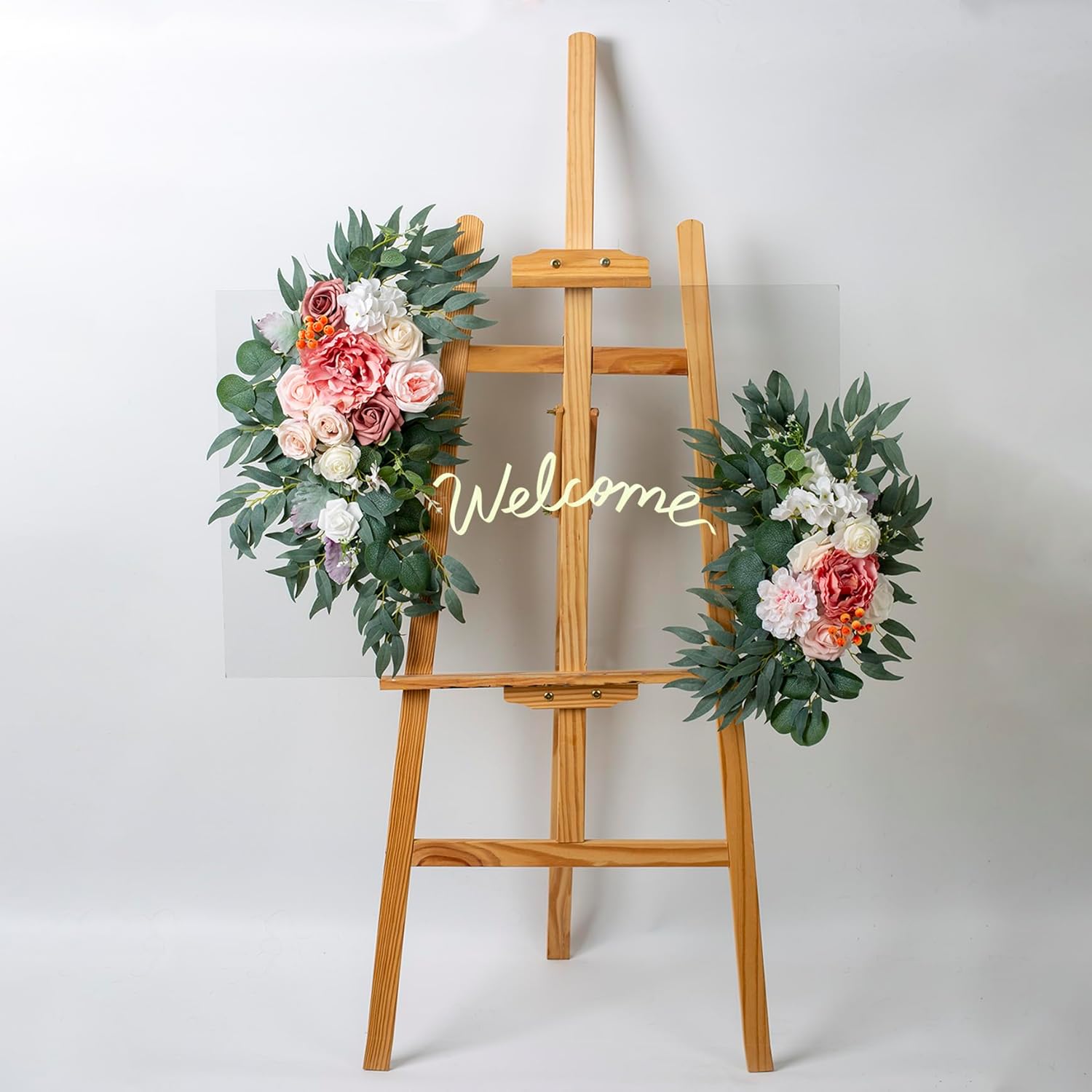 AitnWoy 28 Inch White Wedding Arch Flowers Decor Kit