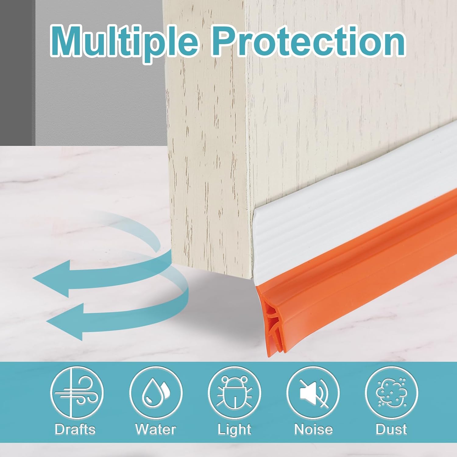 Uxcell 2 Pack Door Draft Stopper White Orange