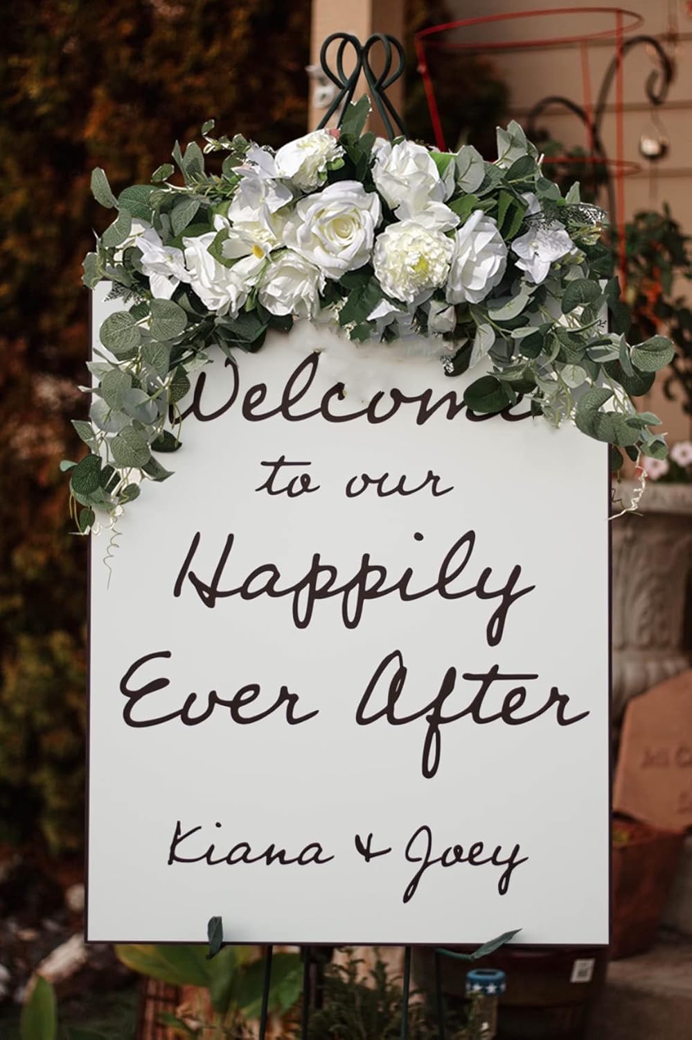 Handmade Wedding Arch Flowers with Rose and Eucalyptus